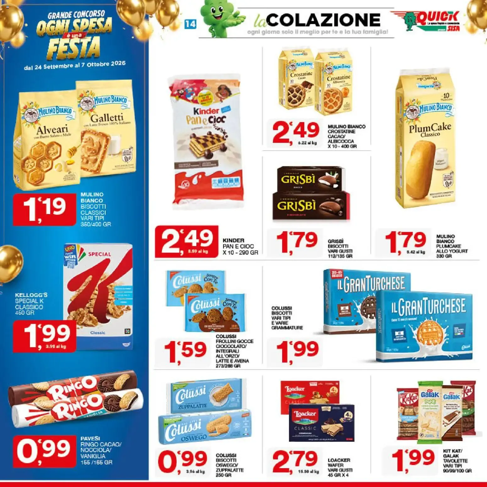 Quick SISA: Grande Concorso Ogni Spesa è una Festa da 24 settembre a 7 ottobre di 2026 - Pagina del volantino 14