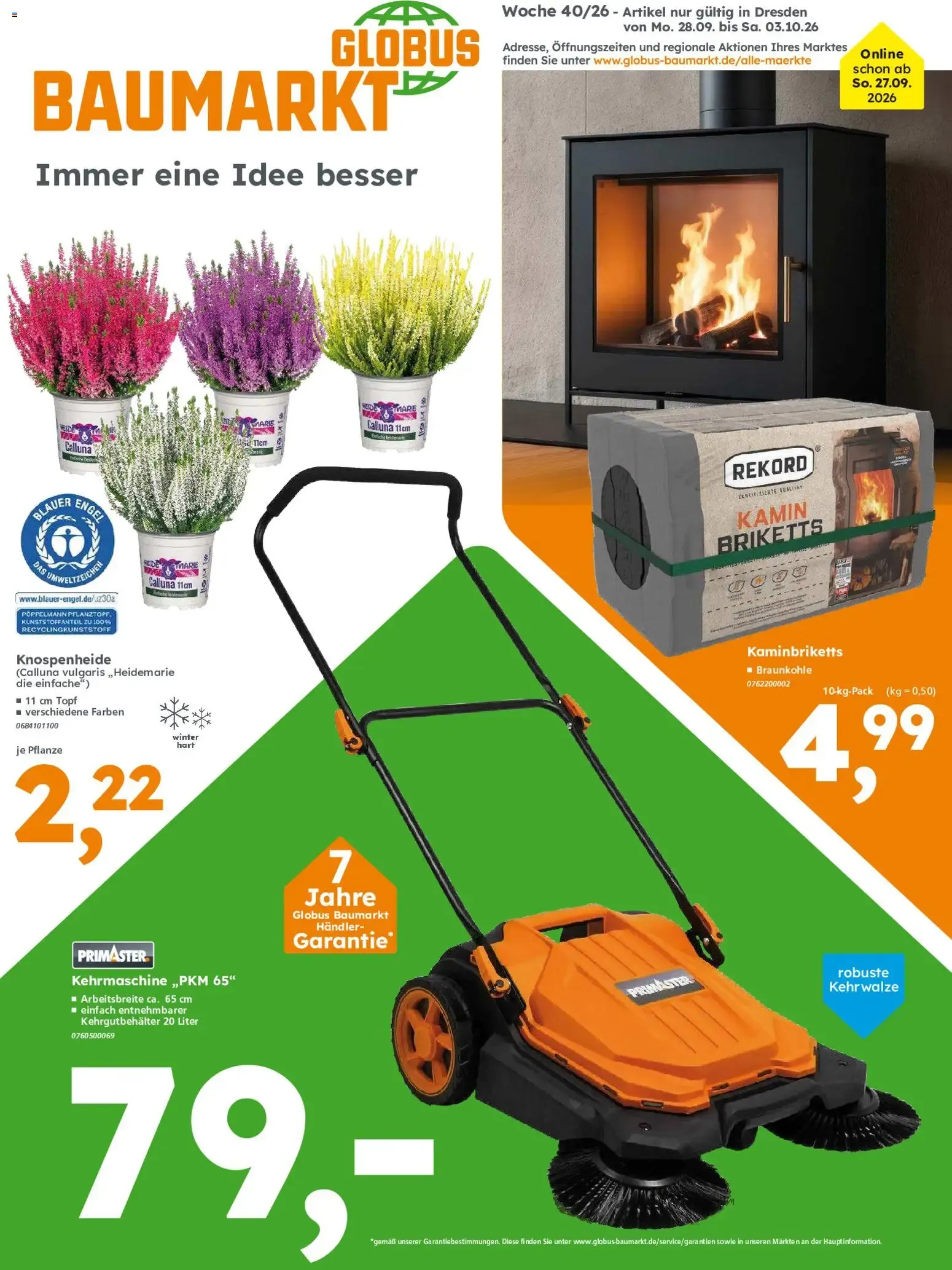Globus Baumarkt Prospekt (ab 28.09.2026) zum Blättern von 28. September bis 3. Oktober 2026 - Prospekt seite 1