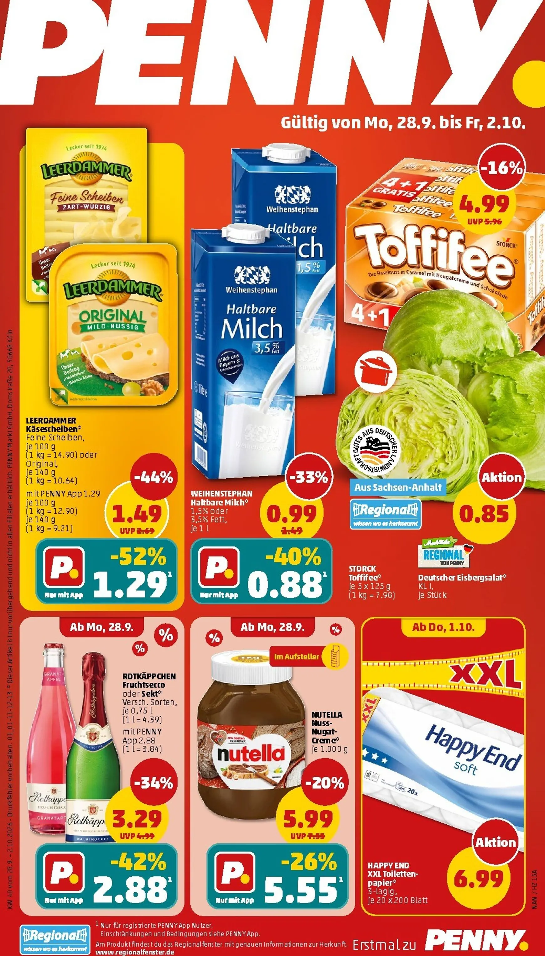 PENNY Prospekt – von Montag 28.09.2026 bis Freitag 02.10.2026 von 28. September bis 2. Oktober 2026 - Prospekt seite 1