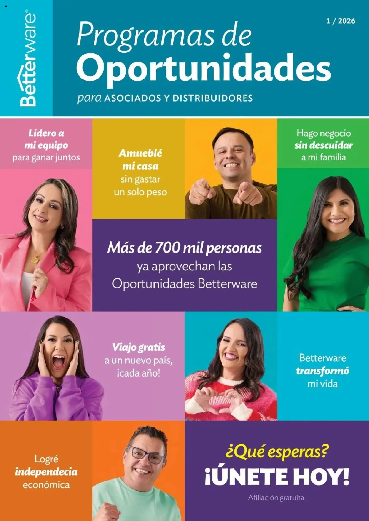 Catálogo de Betterware Programas de Oportunidades para Asociados y Distribuidores 1 de enero al 31 de agosto 2026 - Pagina 1