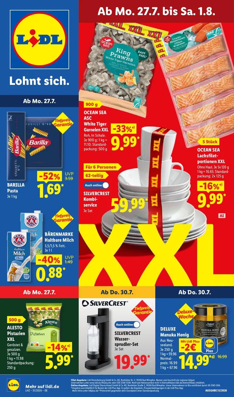 Lidl Prospekt nächste Woche – von Montag 27.07.2026 bis Samstag 01.08.2026 von 27. Juli bis 1. August 2026 - Prospekt seite 1