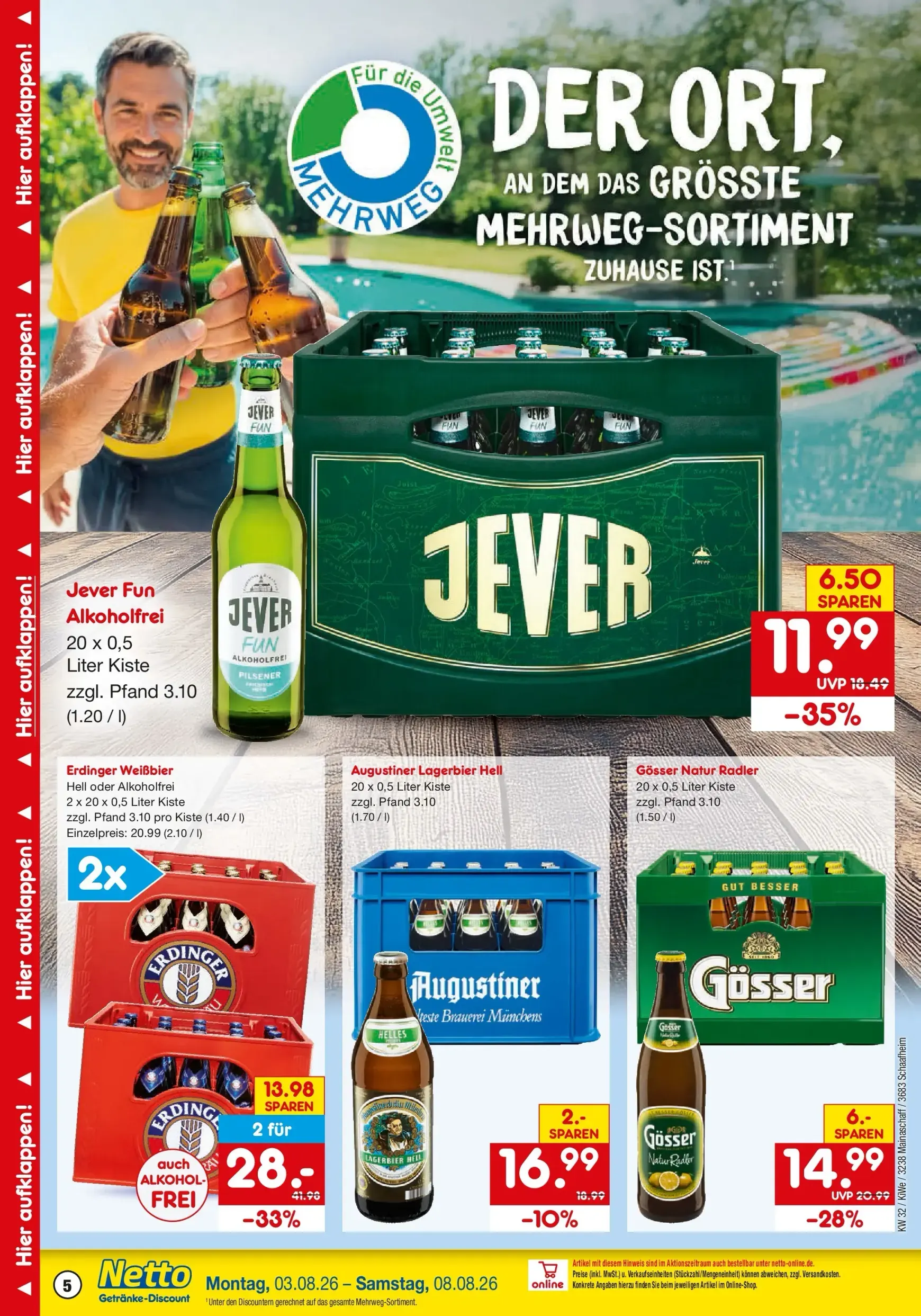 Netto Marken Discount - Getränkeangebote. Prospekt – von Montag 03.08.2026 bis Samstag 08.08.2026 von 3. August bis 8. August 2026 - Prospekt seite 5