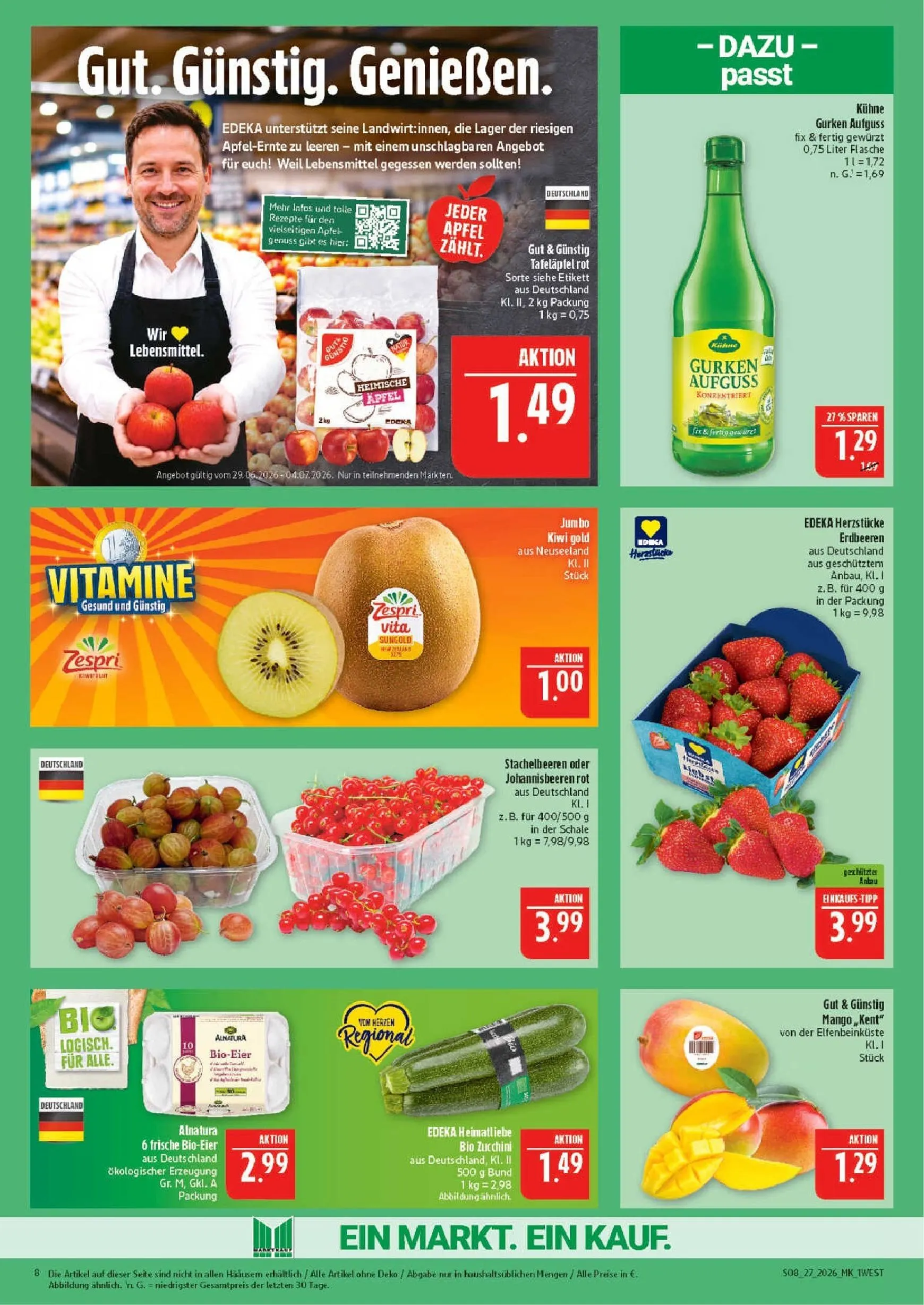 Marktkauf Prospekt nächste Woche – von Montag 29.06.2026 bis Samstag 04.07.2026 von 29. Juni bis 4. Juli 2026 - Prospekt seite 8