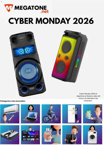 Ofertas de Cyber Monday 2026 Megatone 2 de noviembre al 4 de noviembre 2026 - Página 1 del catálogo
