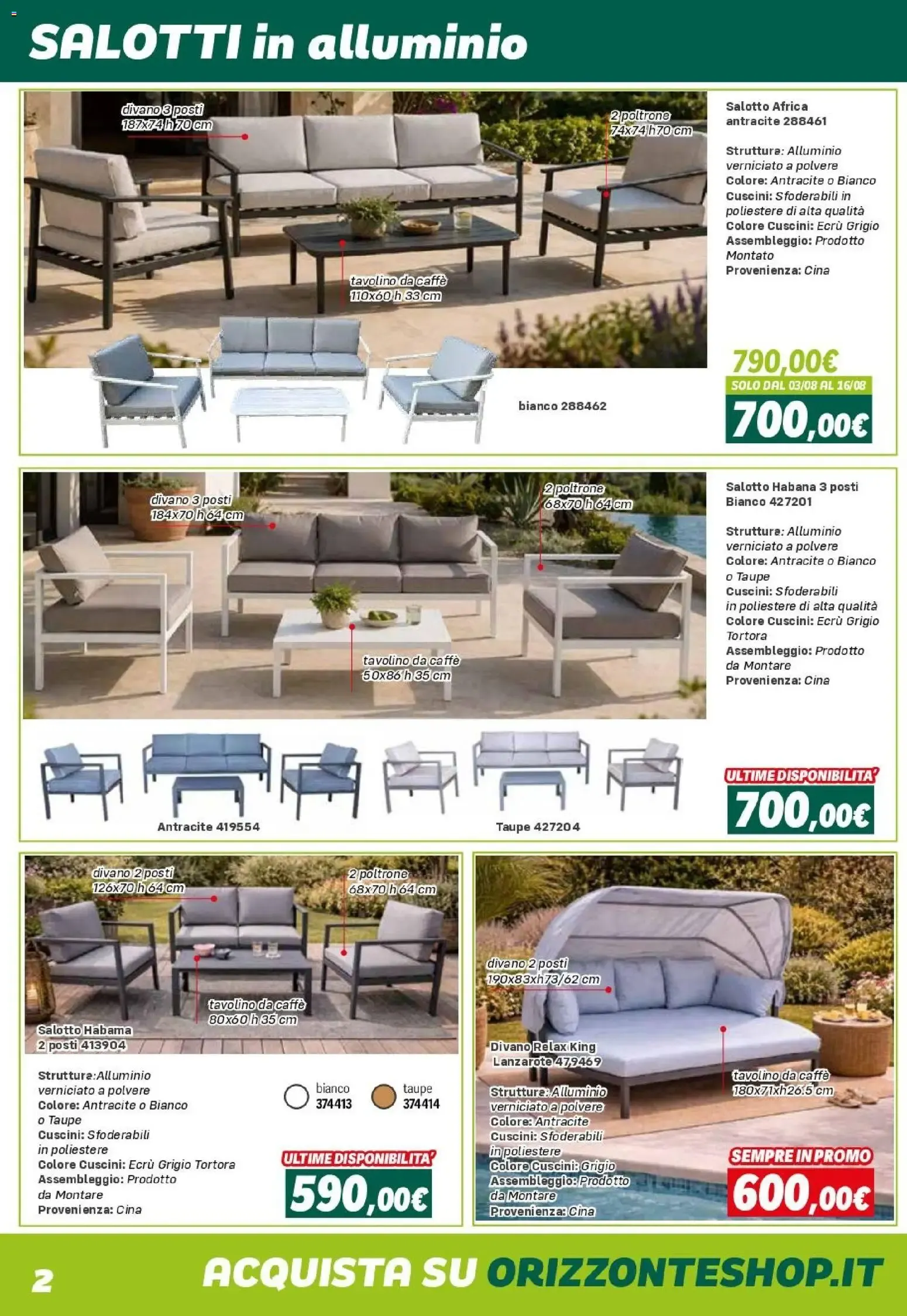 Orizzonte ARREDO GIARDINO CATALOGO 2026 da 24 aprile a 27 settembre di 2026 - Pagina del volantino 2