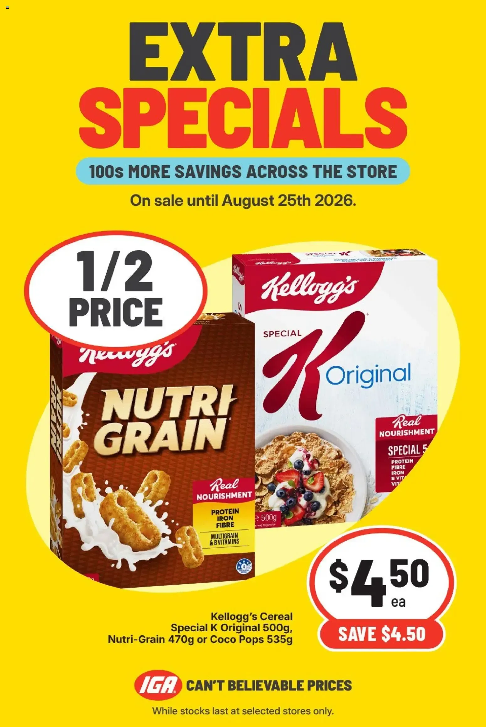 IGA Extra Specials - Catalogue valid from 25 August to 25 August 2026 - page 1