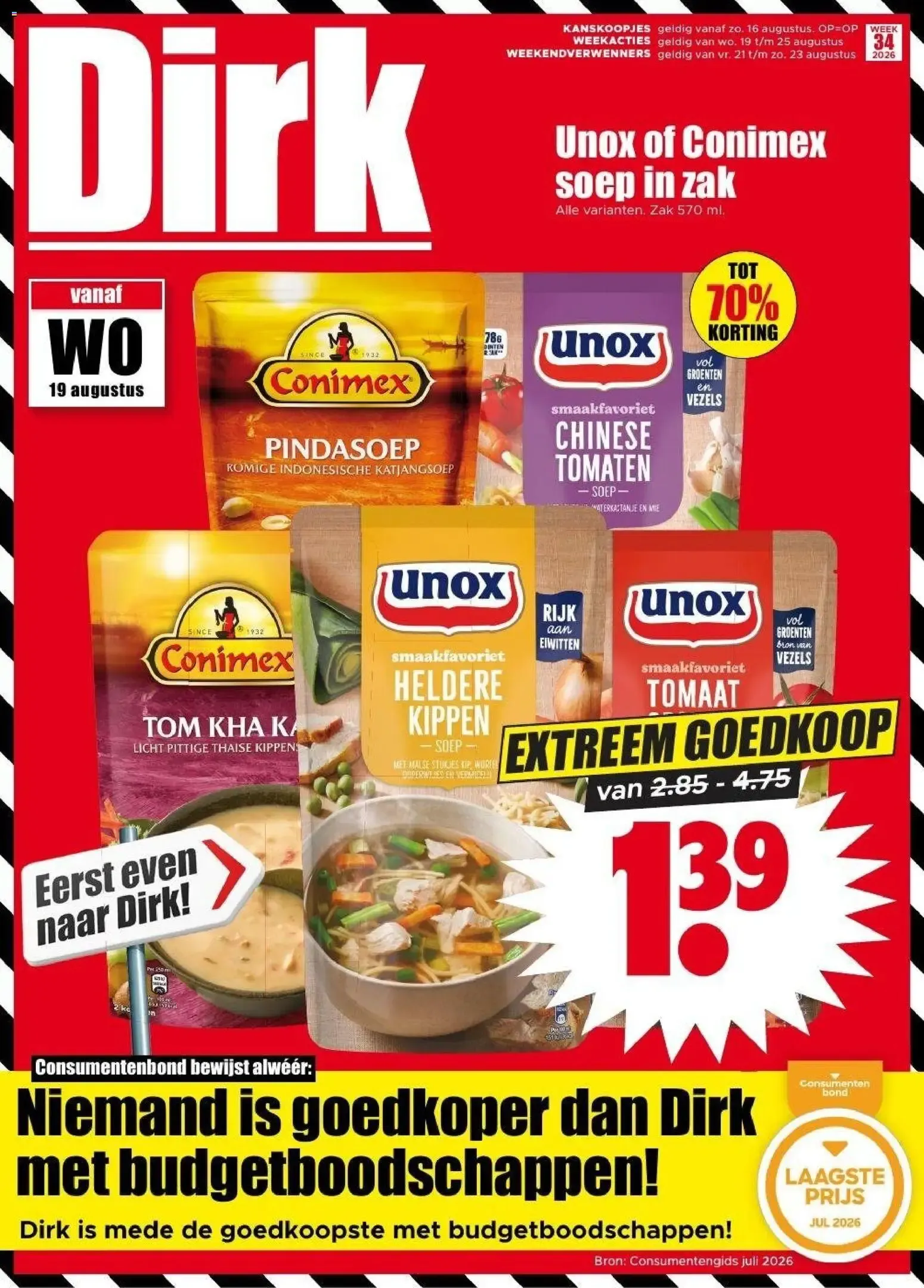 Dirk folder vanaf 19-08-2026 | van de broek NIEUWE van 19 augustus tot 25 augustus 2026 - Folder pagina 1