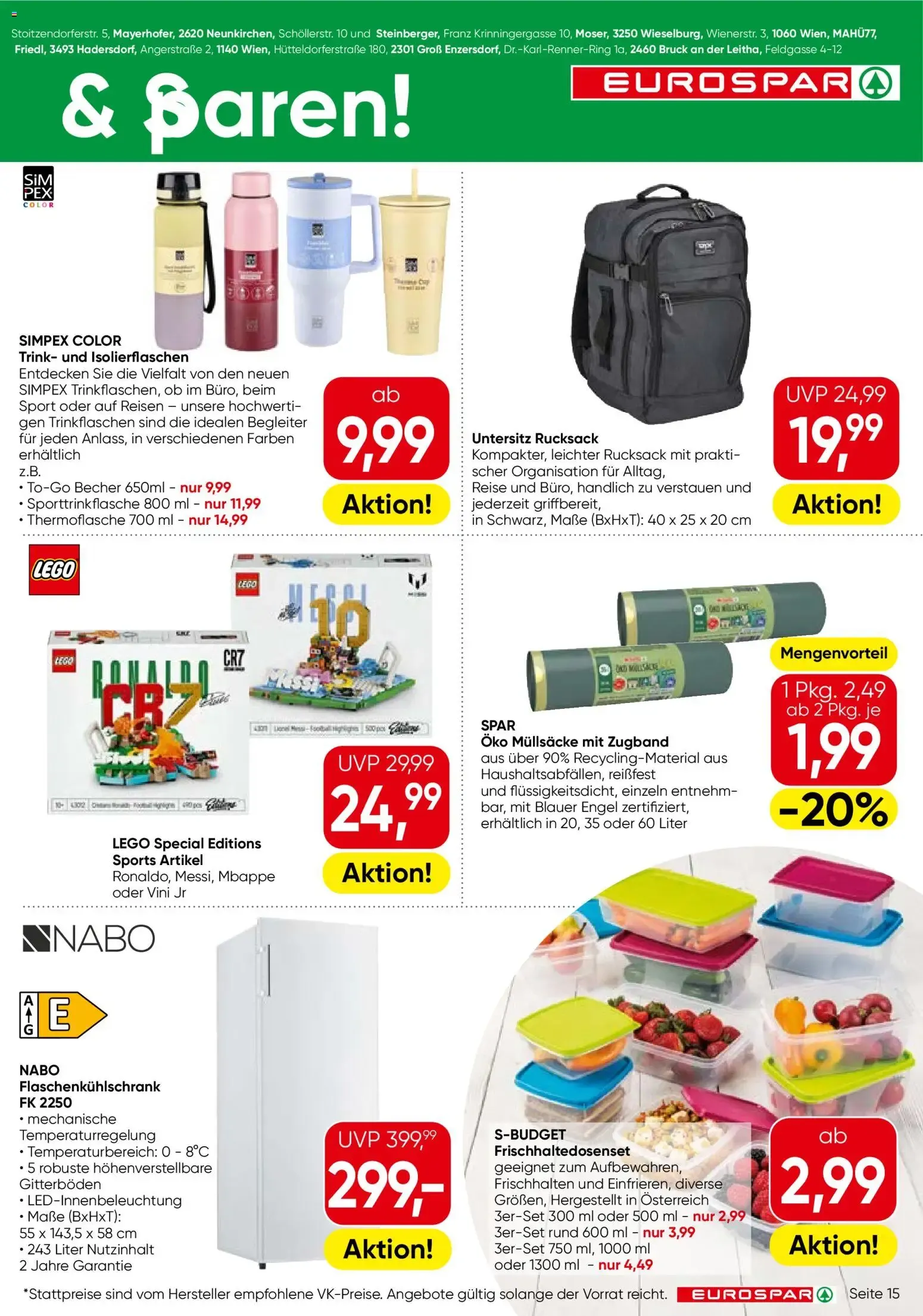 Eurospar Flugblatt von 18.06.2026 - Aktuelle Angebote von 18. Juni bis 30. Juni 2026 - Flugblätt seite  15