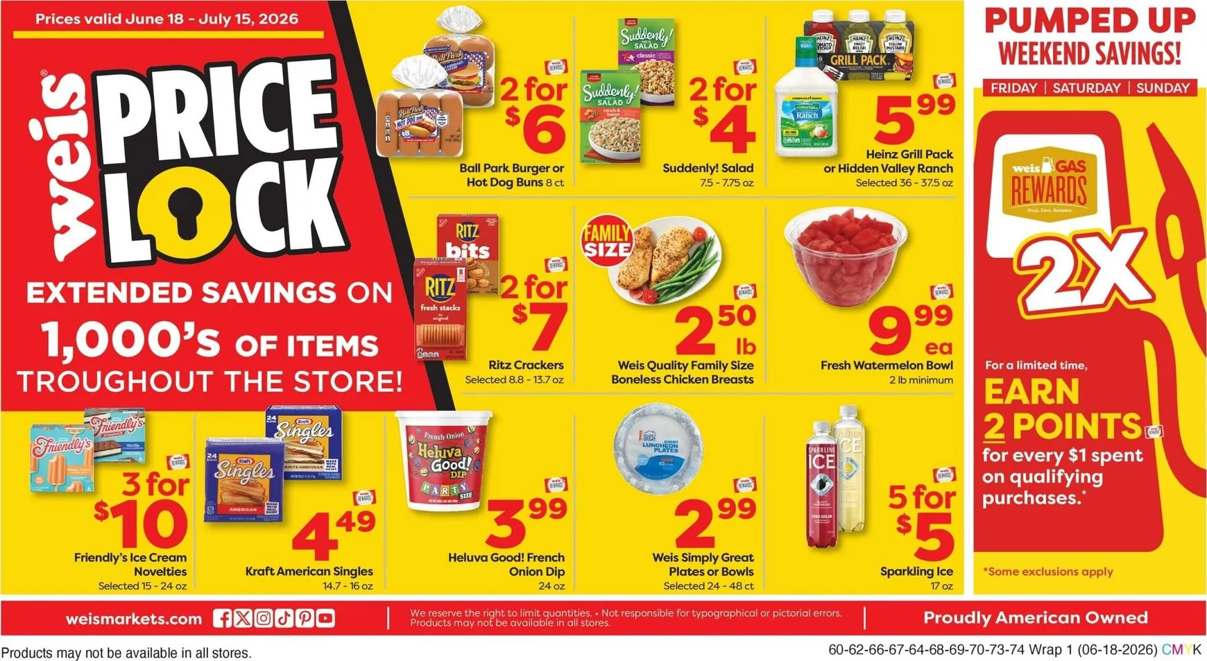 Weekly ad Weis PRICE LOCK: Extended Savings from June 18 to July 15 2026 - Page 1