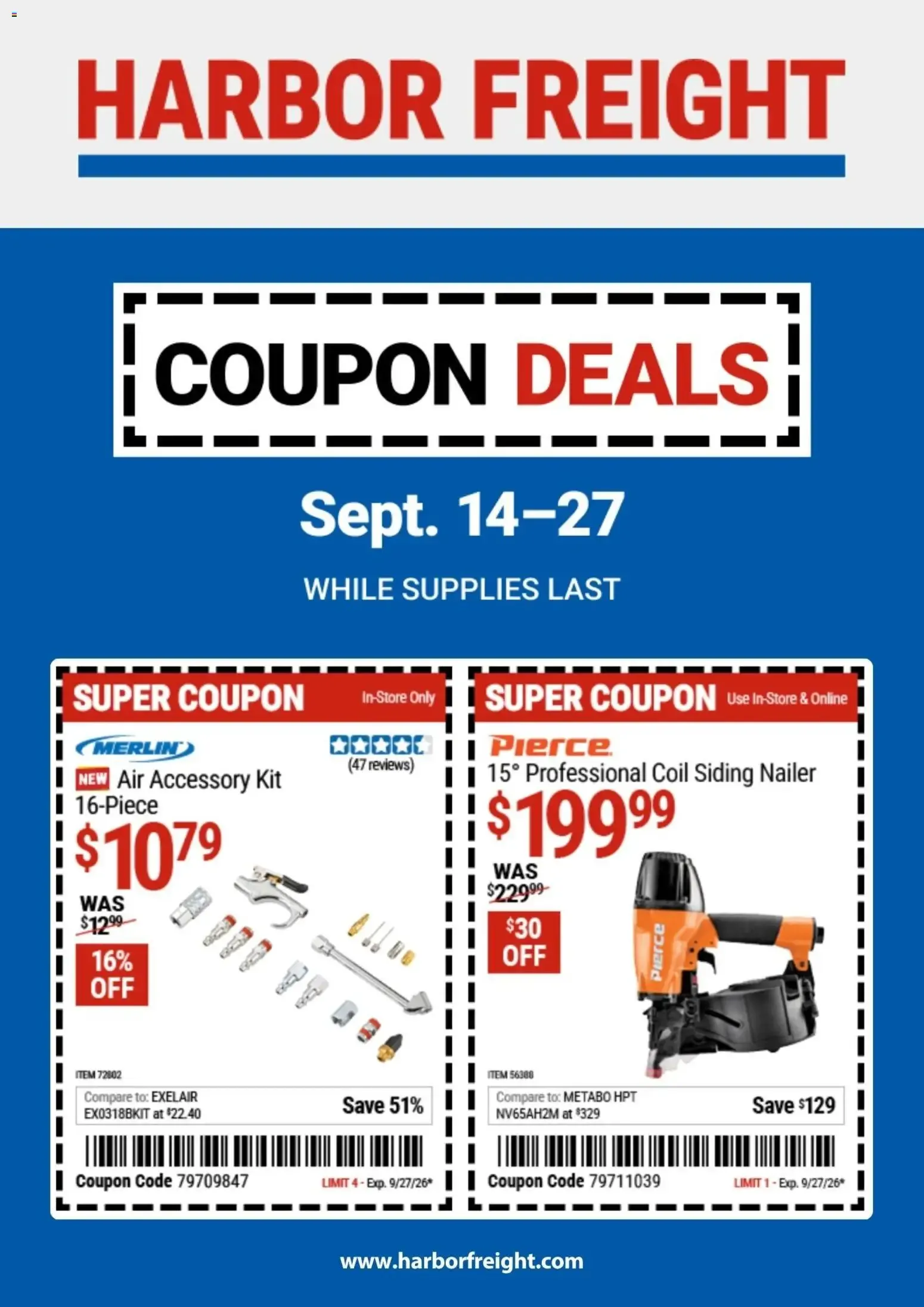 Weekly ad Harbor Freight Weekly Ad (09/14 - 09/27 2026) - Flyer from September 14 to September 27 2026 - Page 1