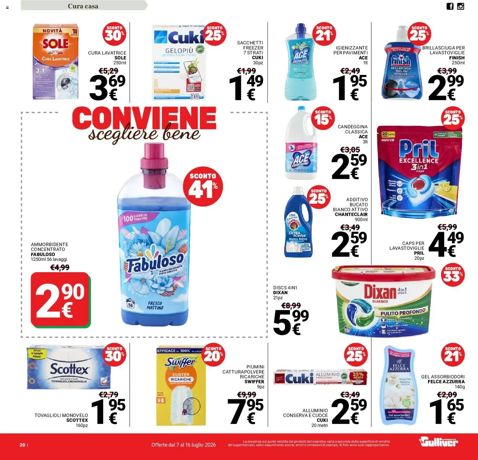 Gulliver Supermercato: SOTTOCOSTO 10 giorni di offerte da 7 luglio a 16 luglio di 2026 - Pagina del volantino 20