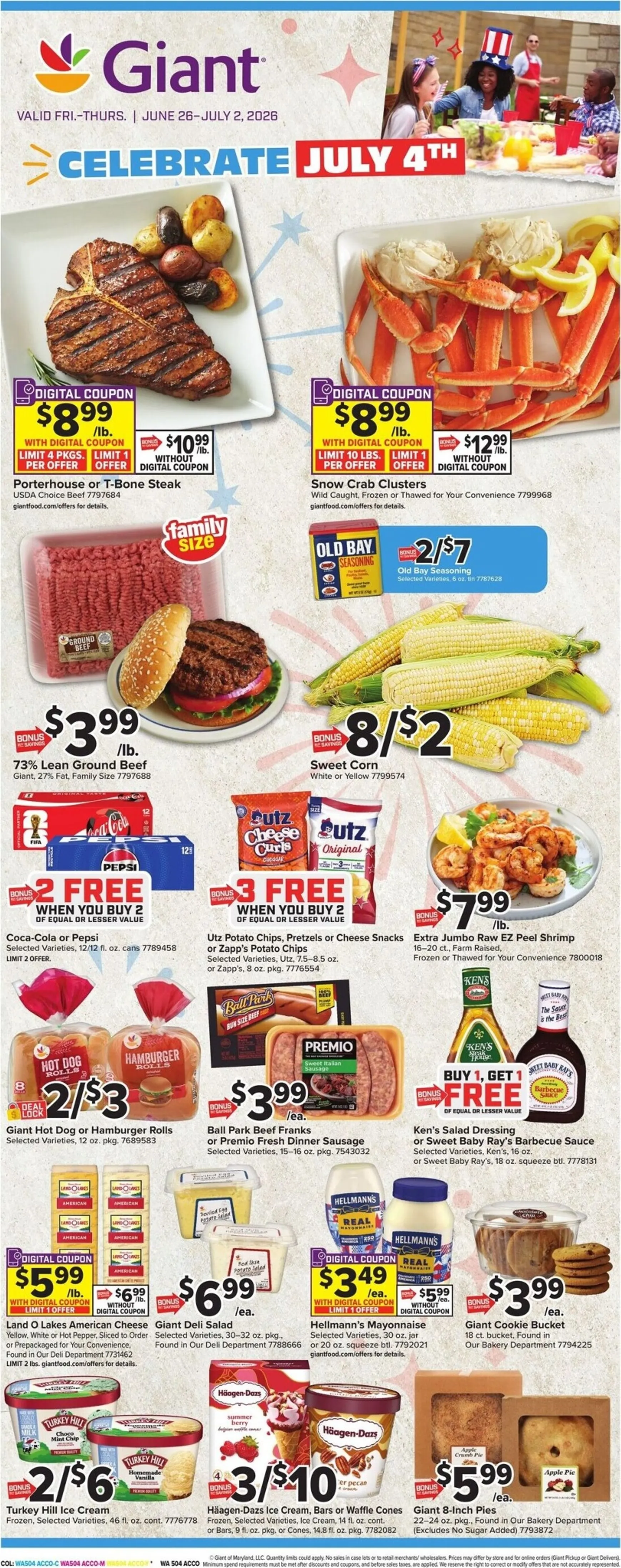 Weekly ad Giant - Celebrate July 4th from June 26 to July 2 2026 - Page 1