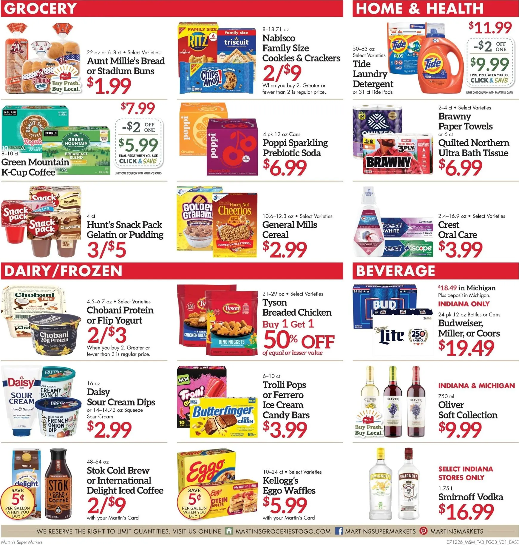 Weekly ad Current Martin's Super Markets leaflet valid from Sunday 07/12/2026 to Saturday 07/18/2026 from July 12 to July 18 2026 - Page 3
