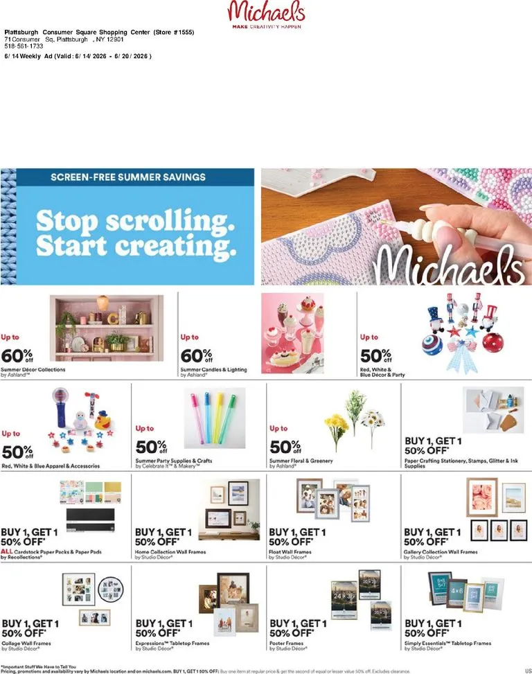 Current Michaels leaflet valid from Sunday 06/14/2026 to Saturday 06/20/2026
