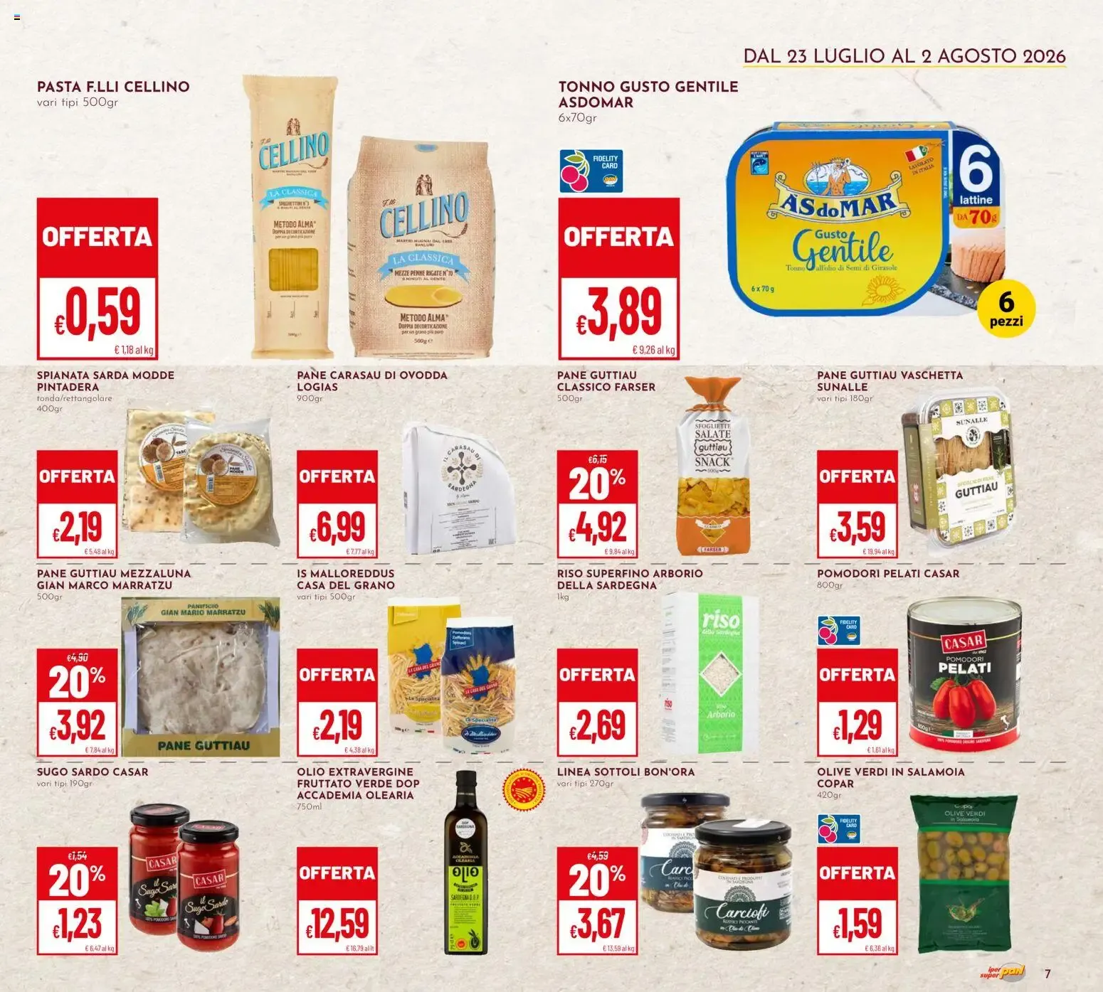 LA SARDEGNA DA GUSTARE da 23 luglio a 2 agosto di 2026 - Pagina del volantino 7
