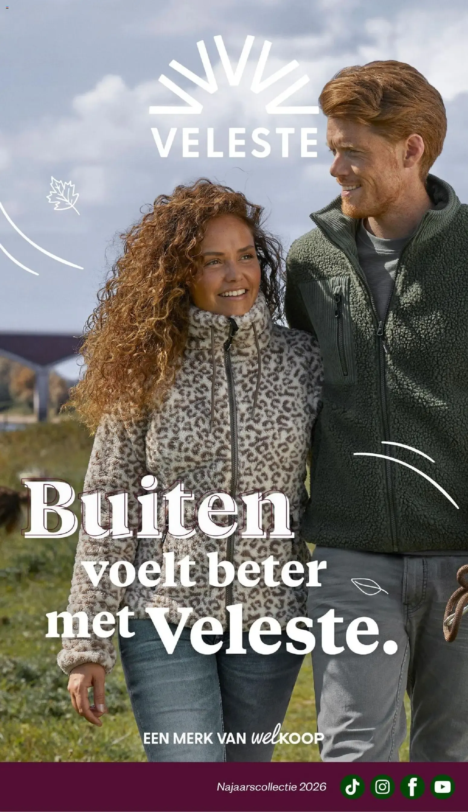 Veleste - Buiten voelt beter met Veleste. Najaarscollectie 2026 van 28 augustus tot 31 oktober 2026 - Folder pagina 1