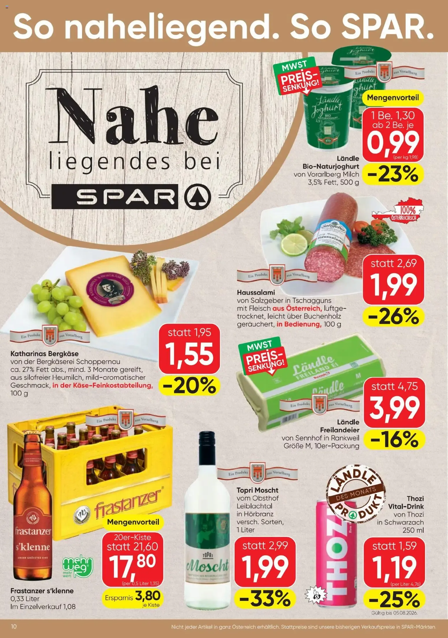 Spar - Flugblatt (30.07.2026) - Angebote und Prospekt von 30. Juli bis 12. August 2026 - Flugblätt seite 10