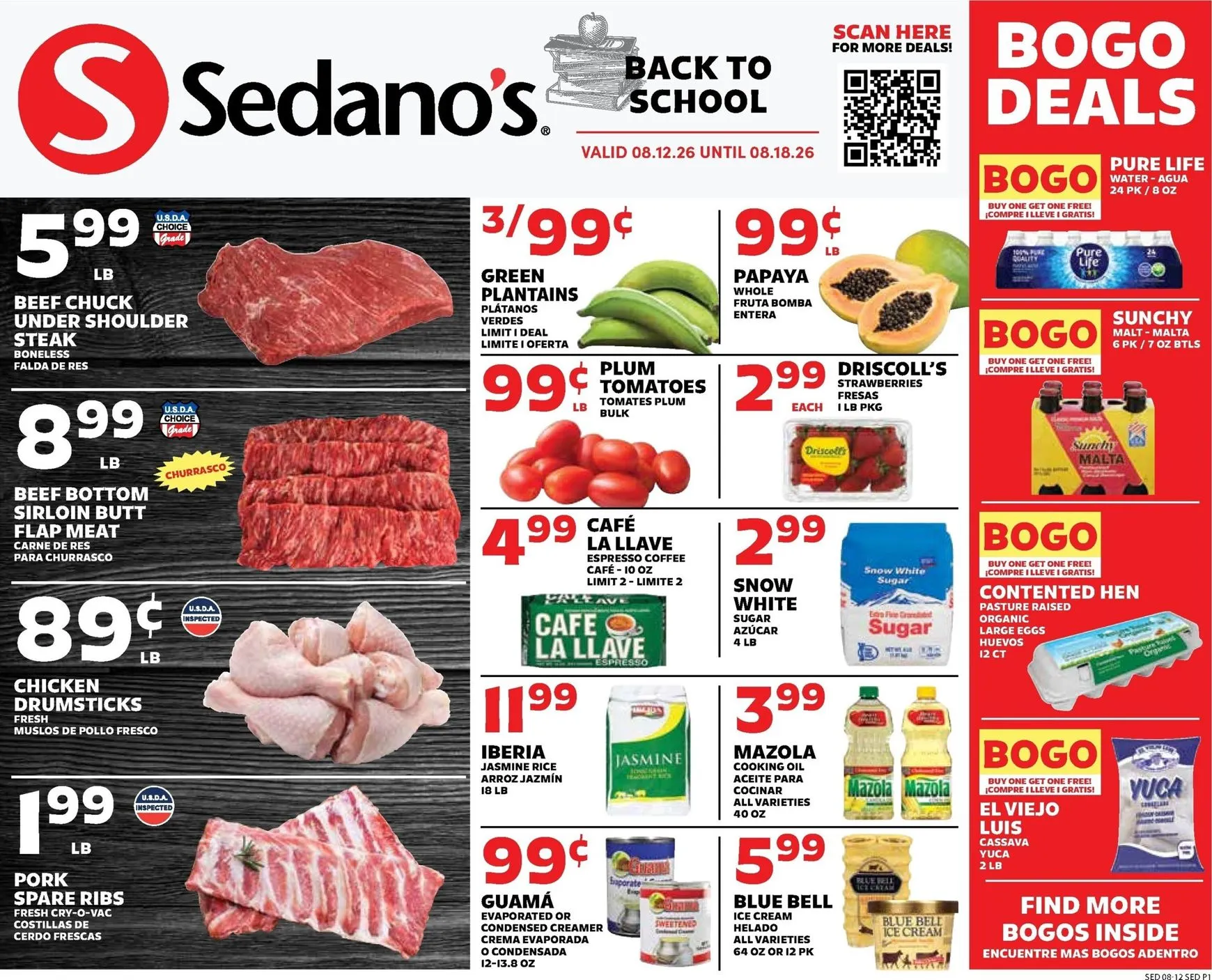 Weekly ad Sedano's Back to School Deals from August 12 to August 18 2026 - Page 1
