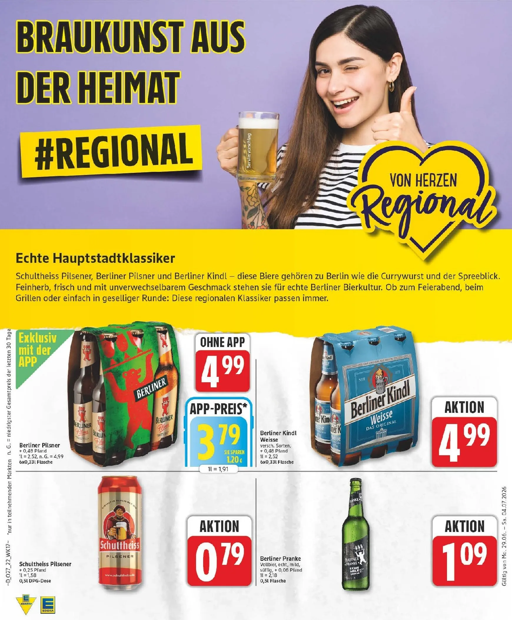 Edeka Prospekt nächste Woche – von Montag 29.06.2026 bis Samstag 04.07.2026 von 29. Juni bis 4. Juli 2026 - Prospekt seite 22