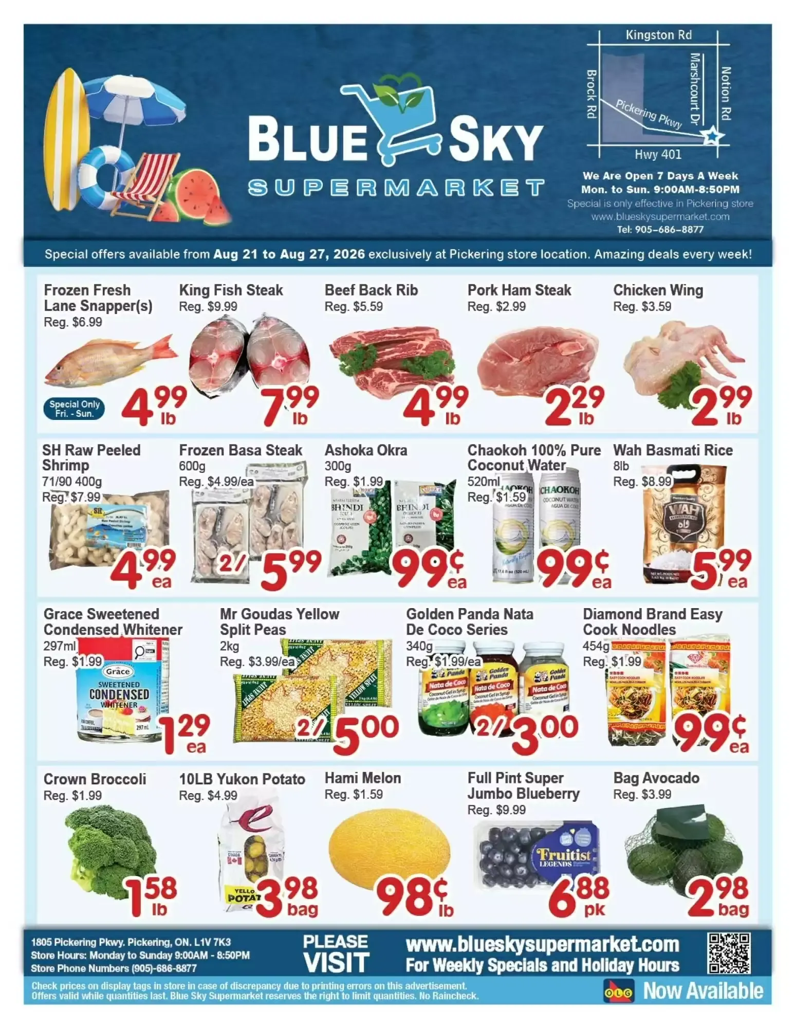 Blue Sky Supermarket flyer week 34 from August 21 to August 27 2026 - flyer page 1