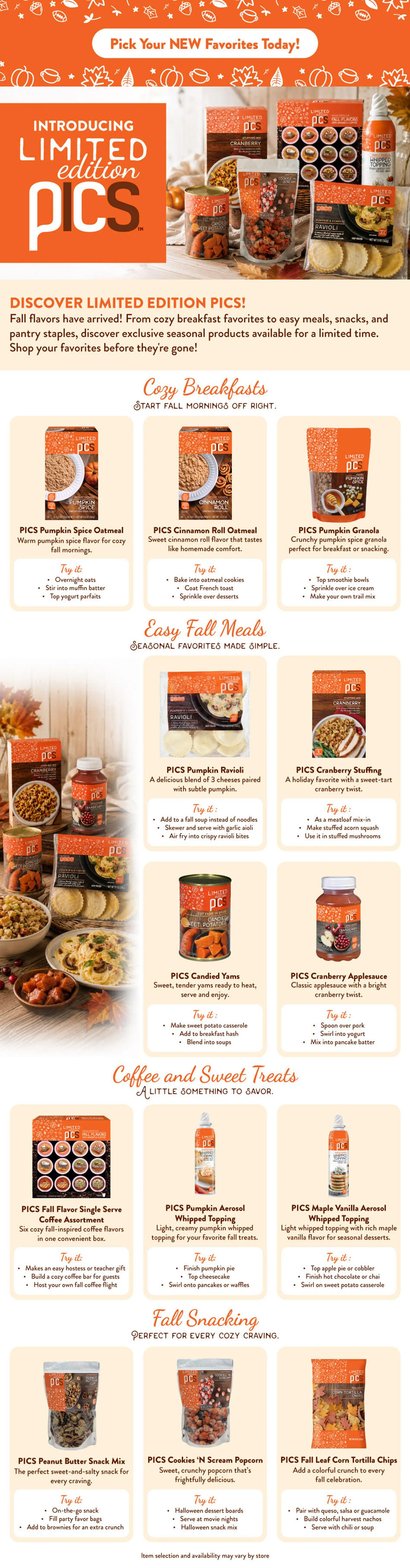 Weekly ad Current Tops Markets - Limited Edition Seasonal Items leaflet valid from Sunday 08/09/2026 to Wednesday 09/30/2026 from August 9 to September 30 2026 - Page 1
