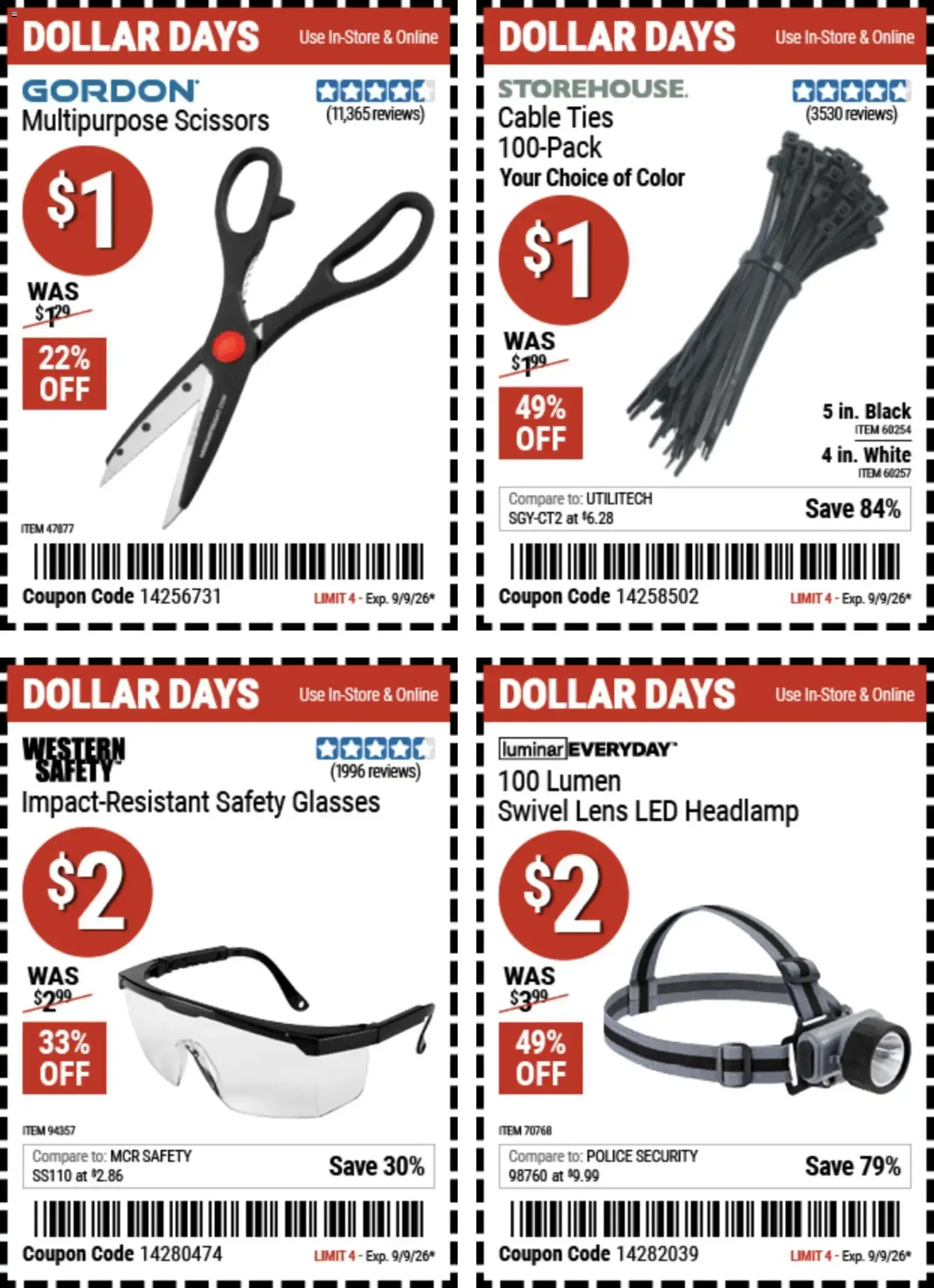 Weekly ad Harbor Freight Dollar Days (08/27 - 09/09 2026) - Flyer from August 27 to September 9 2026 - Page 1