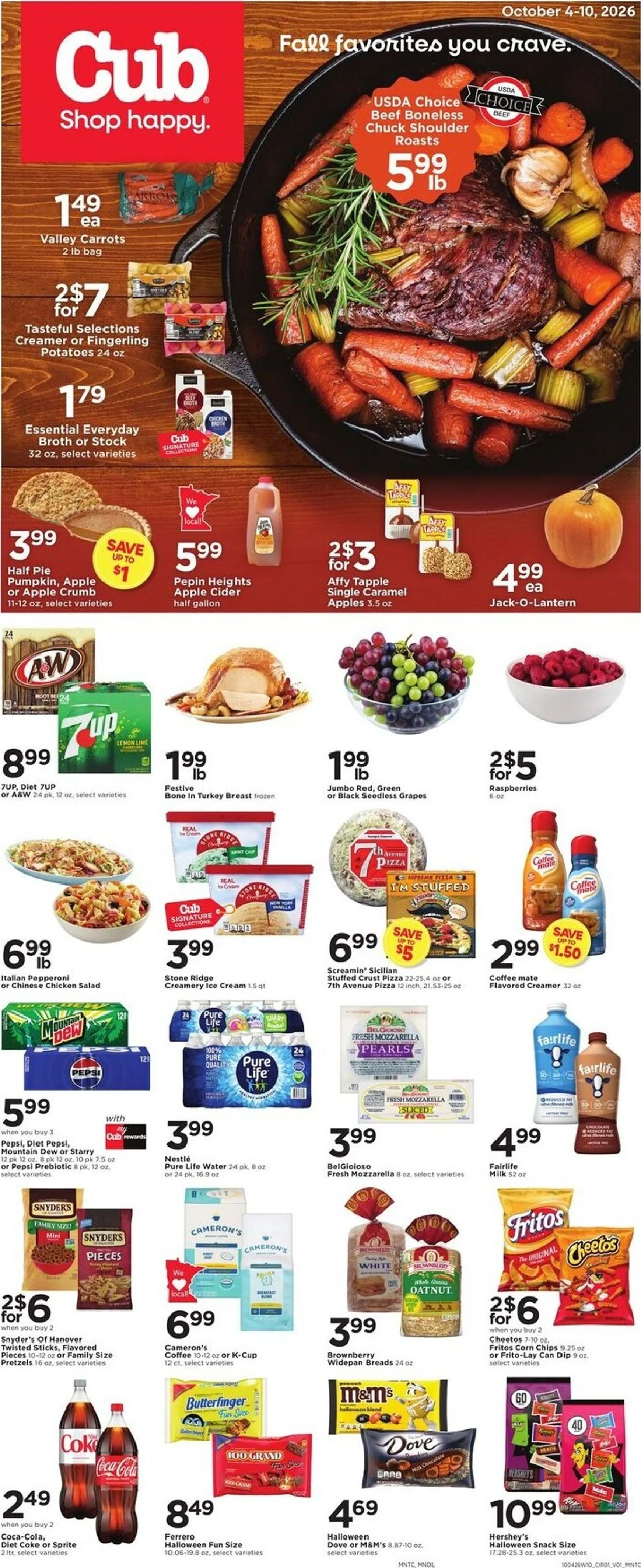 Weekly ad Current Cub leaflet valid from Sunday 10/04/2026 to Saturday 10/10/2026 from October 4 to October 10 2026 - Page 1