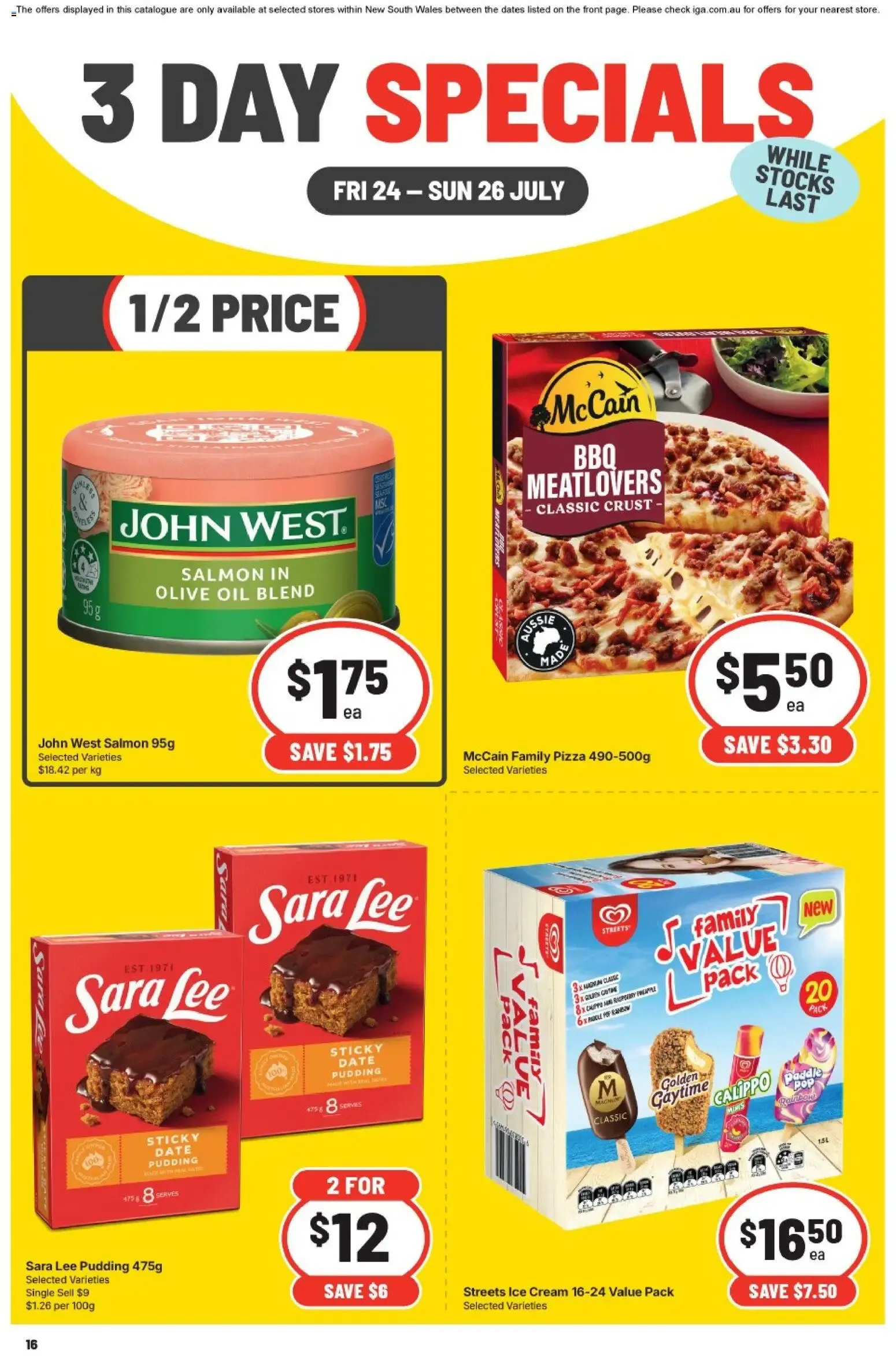 3 DAY SPECIALS - Catalogue valid from 24 July to 26 July 2026 - page 1