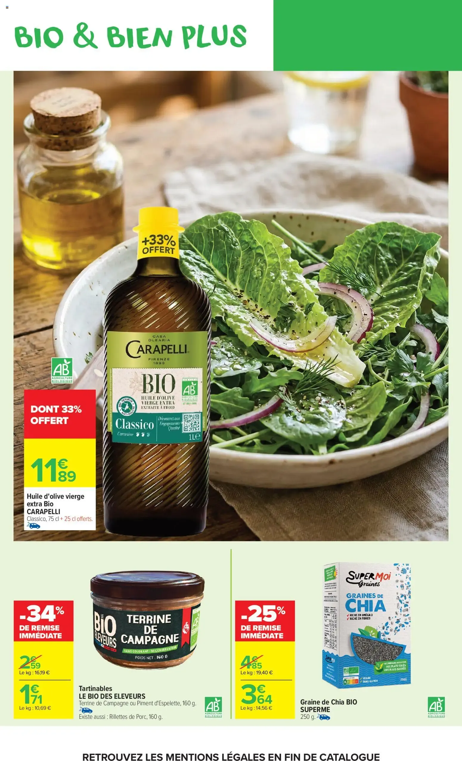 Carrefour Market Avec le club carrefour goûtez AU bio le moins cher de France à partir du 02/06/2026 - promo en ligne du 2 juin au 14 juin 2026 - Catalogue page 15