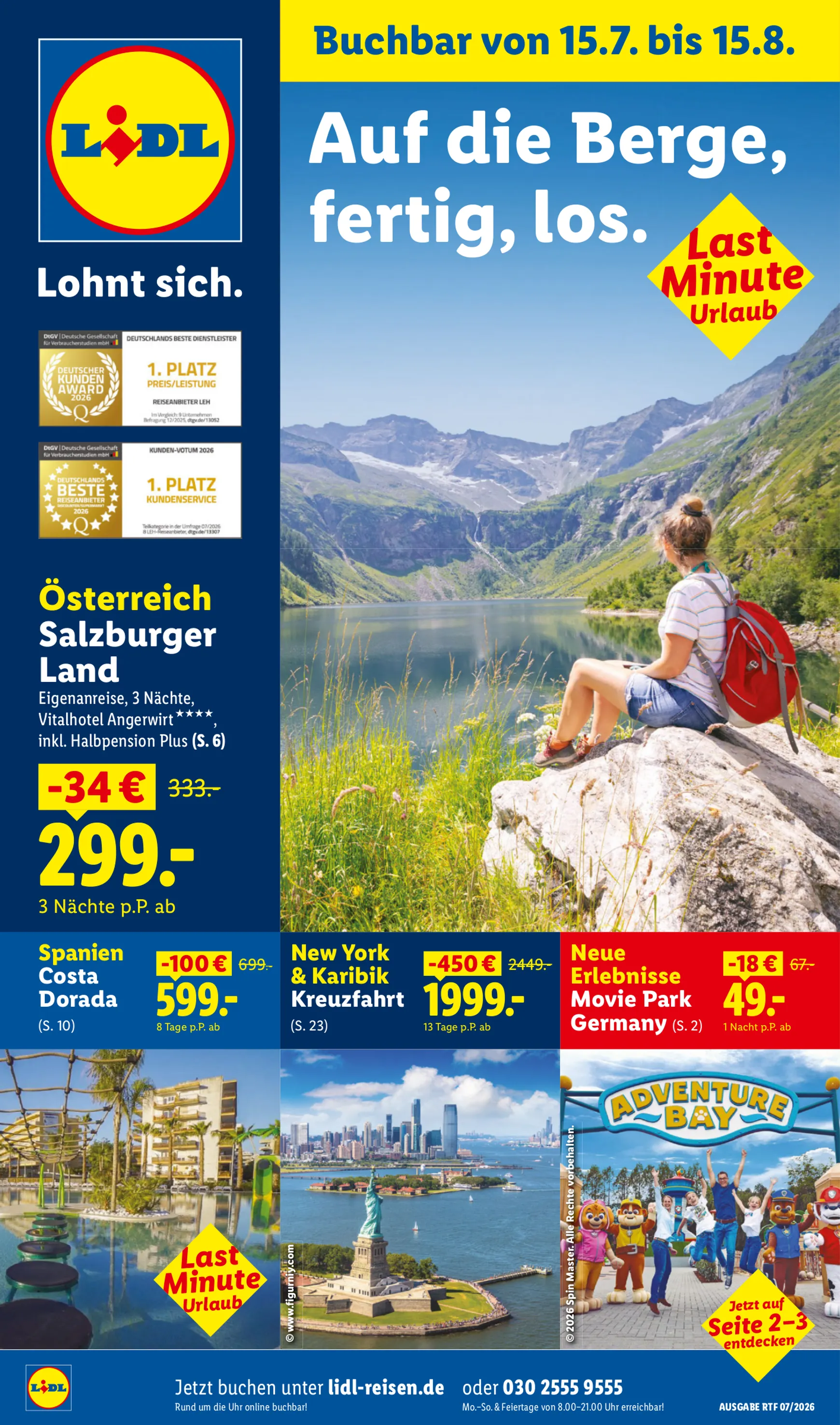 Auf die Berge, fertig, los. von 15. Juli bis 15. August 2026 - Prospekt seite 1