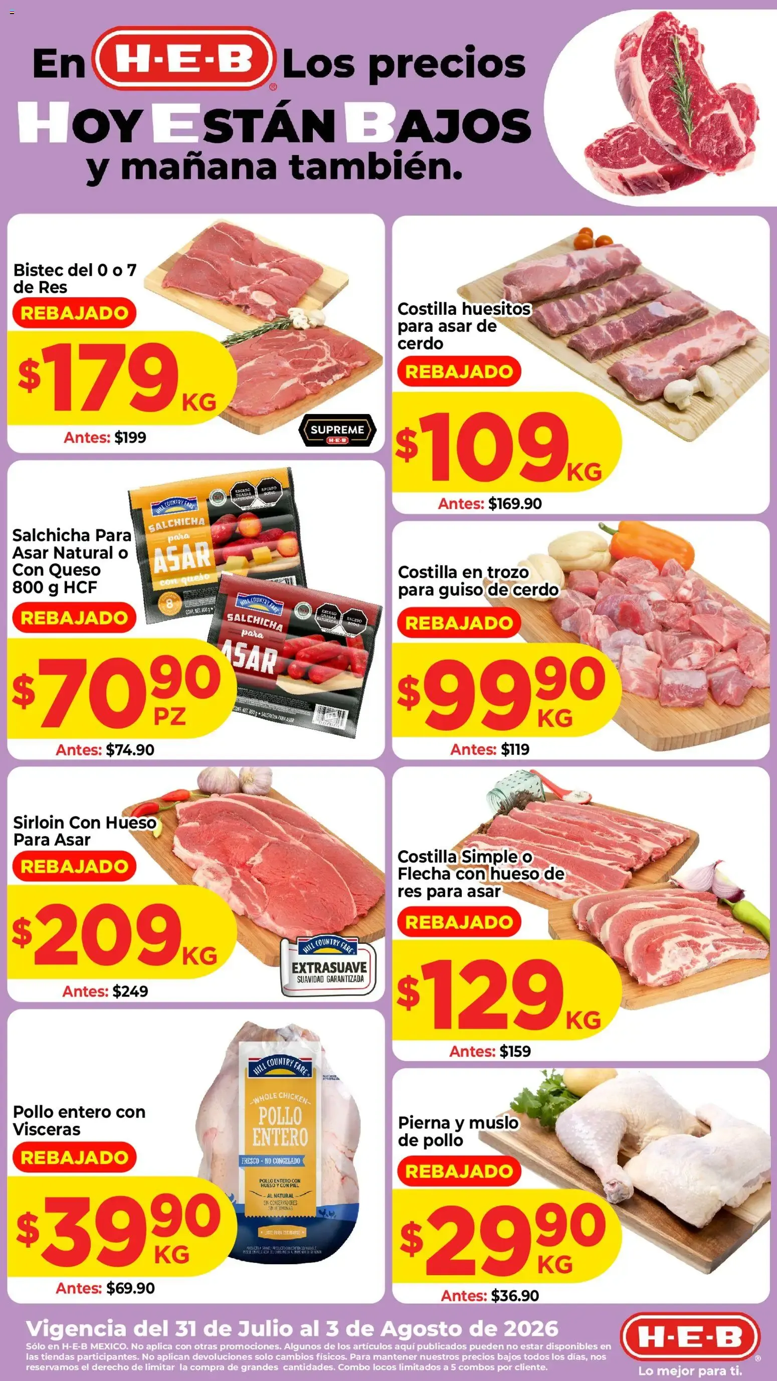 Catálogo de H-E-B: Los precios hoy están bajos y mañana también. 31 de julio al 3 de agosto 2026 - Pagina 1