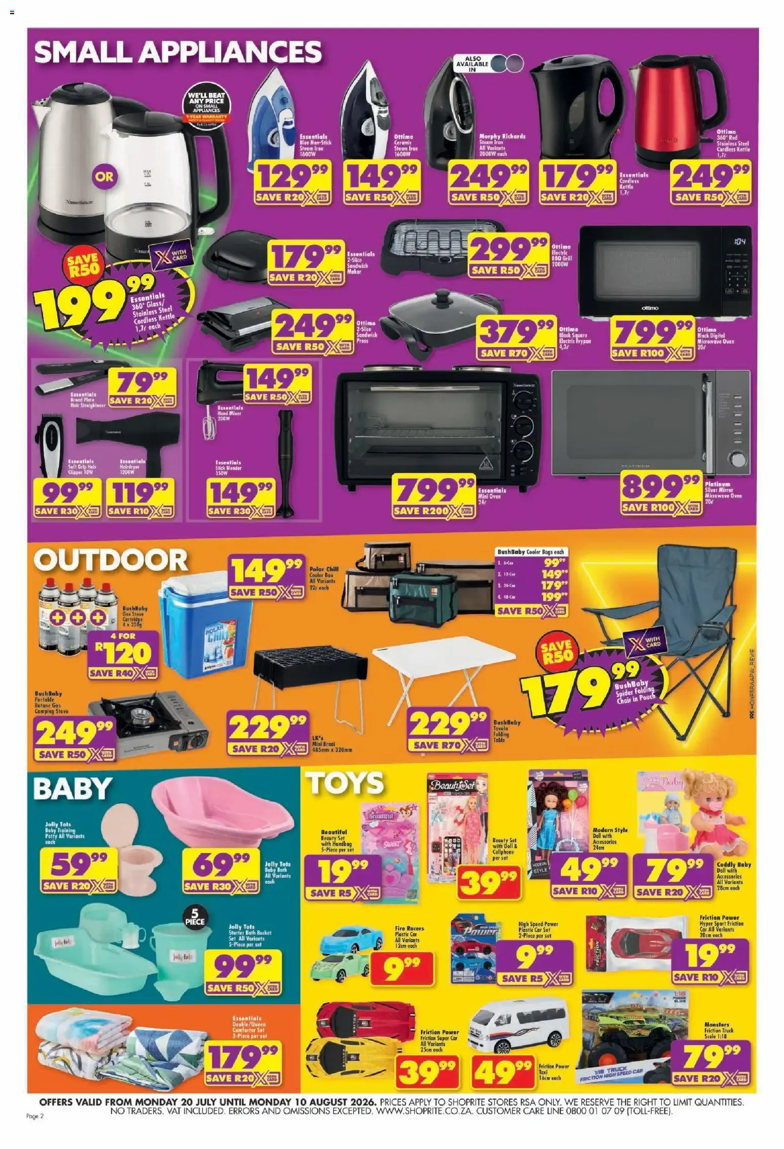 Shoprite: It's Our Major Low Price Birthday from 20 July to 10 August 2026 - Catalogue Page 2