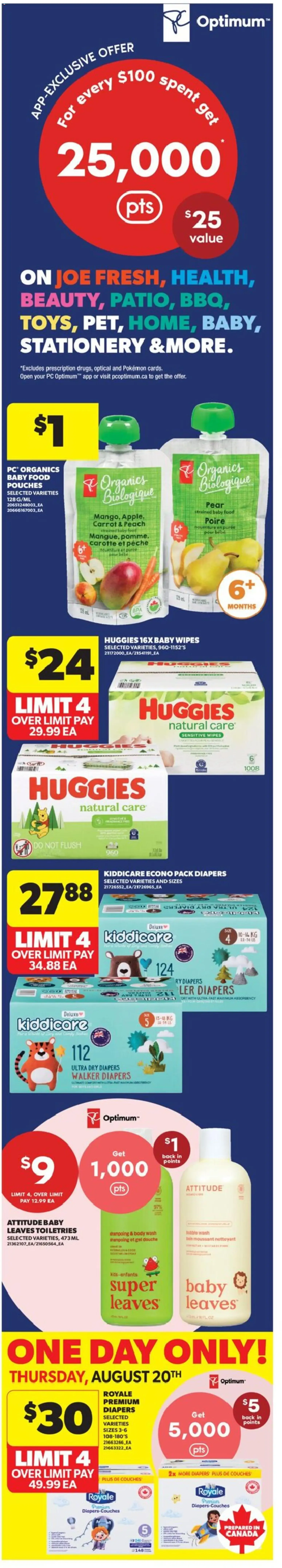 PC Optimum App-Exclusive Offer - One Day Only from August 20 to August 20 2026 - flyer page 1