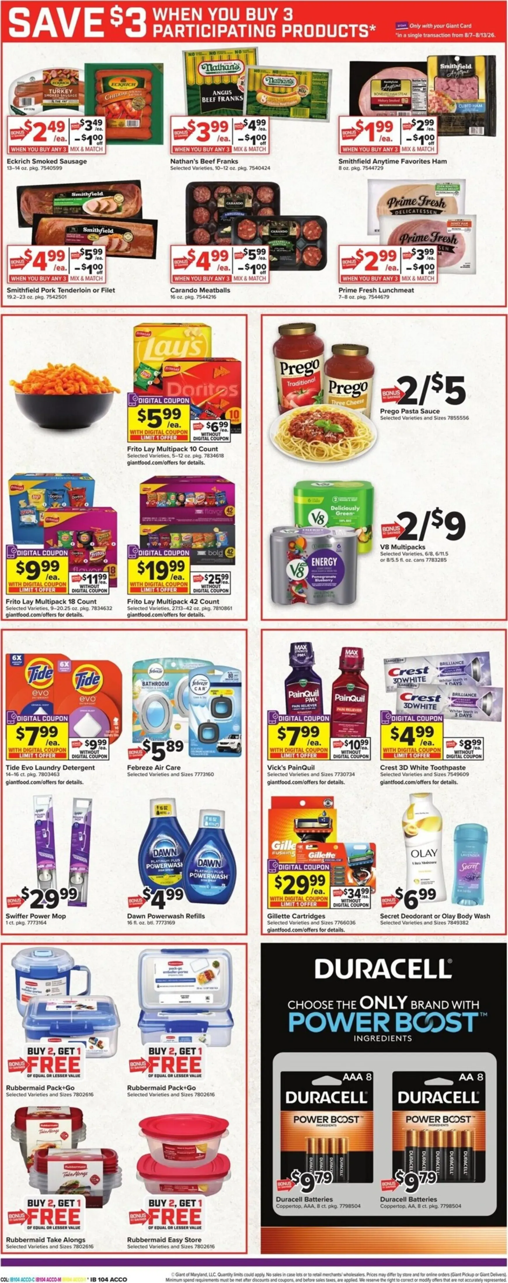 Weekly promotion Current Giant leaflet valid from Friday 08/07/2026 to Thursday 08/13/2026 spanning from August 7 to August 13 2026 - Page 11 for Catalogue 365