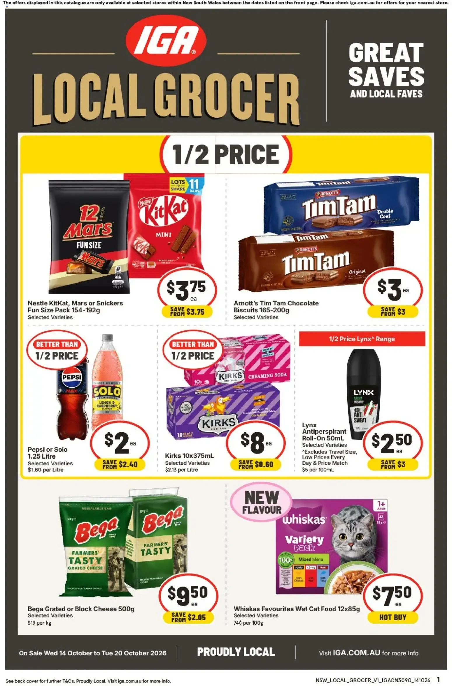 IGA Local Grocer - Great Saves and Local Faves - Catalogue valid from 14 October to 20 October 2026 - page 1