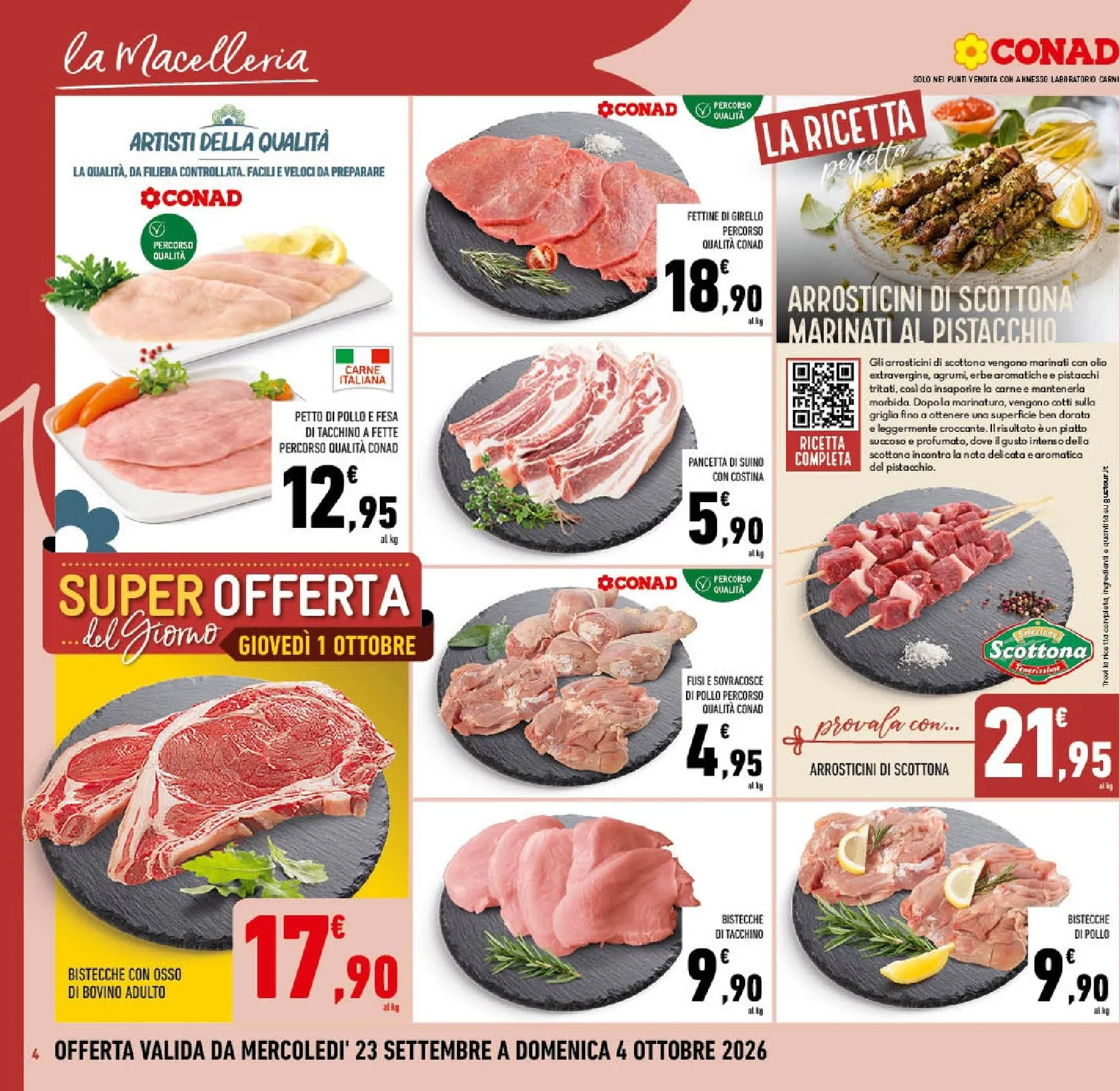 Volantino attuale di Conad valido dal mercoledì 23/09/2026 al domenica 04/10/2026 da 23 settembre a 4 ottobre di 2026 - Pagina del volantino 4