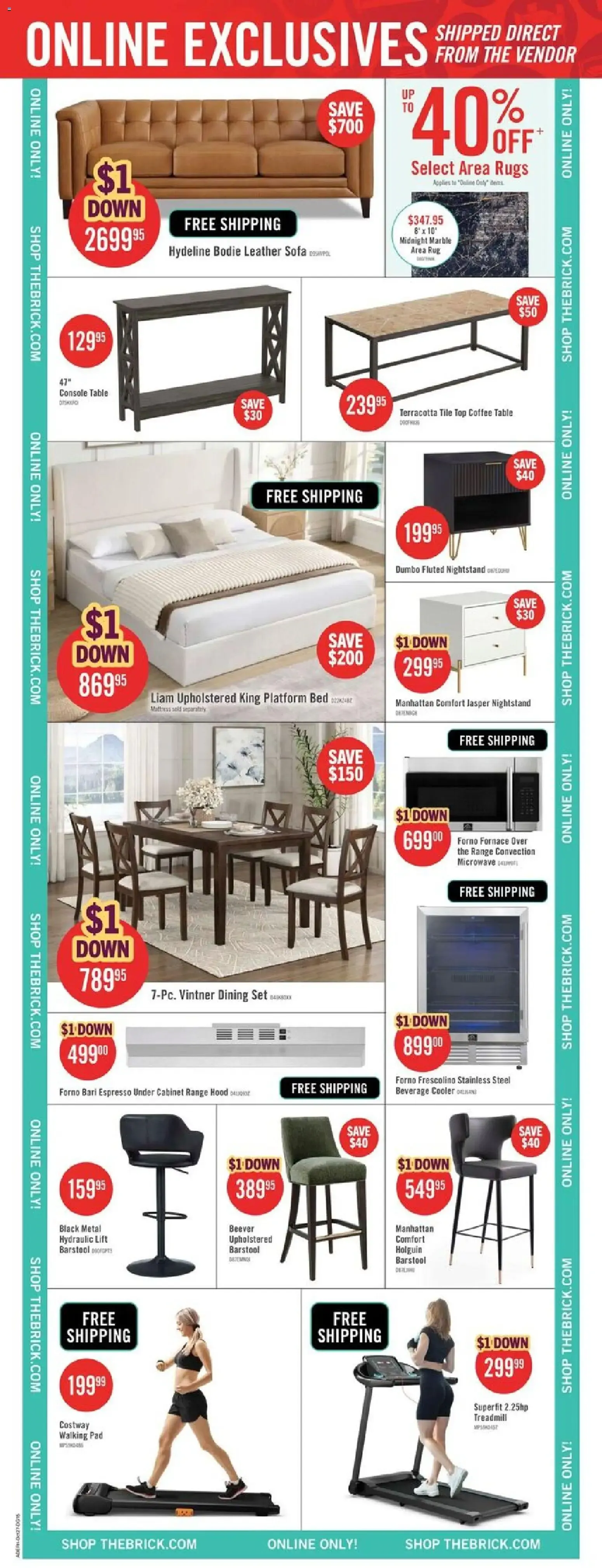 The Brick: Dollar Down Days & Take it Home - $1 Down and 0% Interest from October 27 to November 1 2026 - flyer page 20