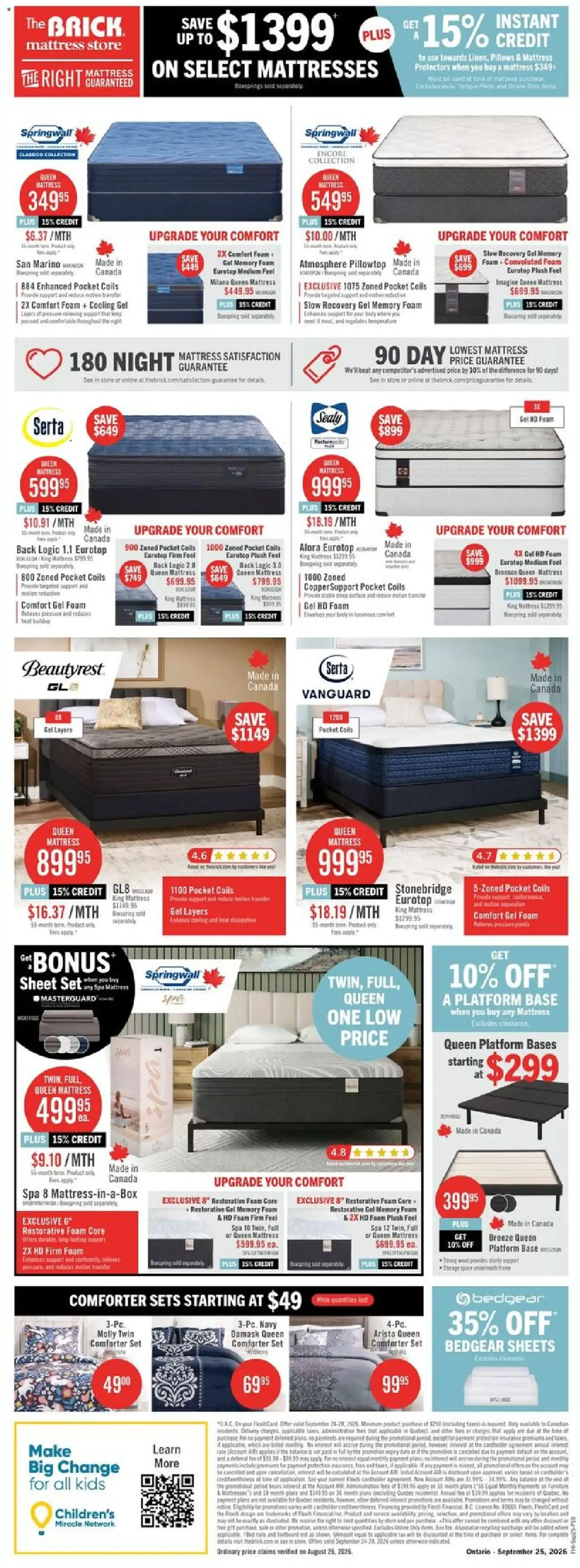 The Brick - Brick Mattress Store from Sep 25, 2026 > weekly specials & deals from September 25 to September 28 2026 - flyer page 3