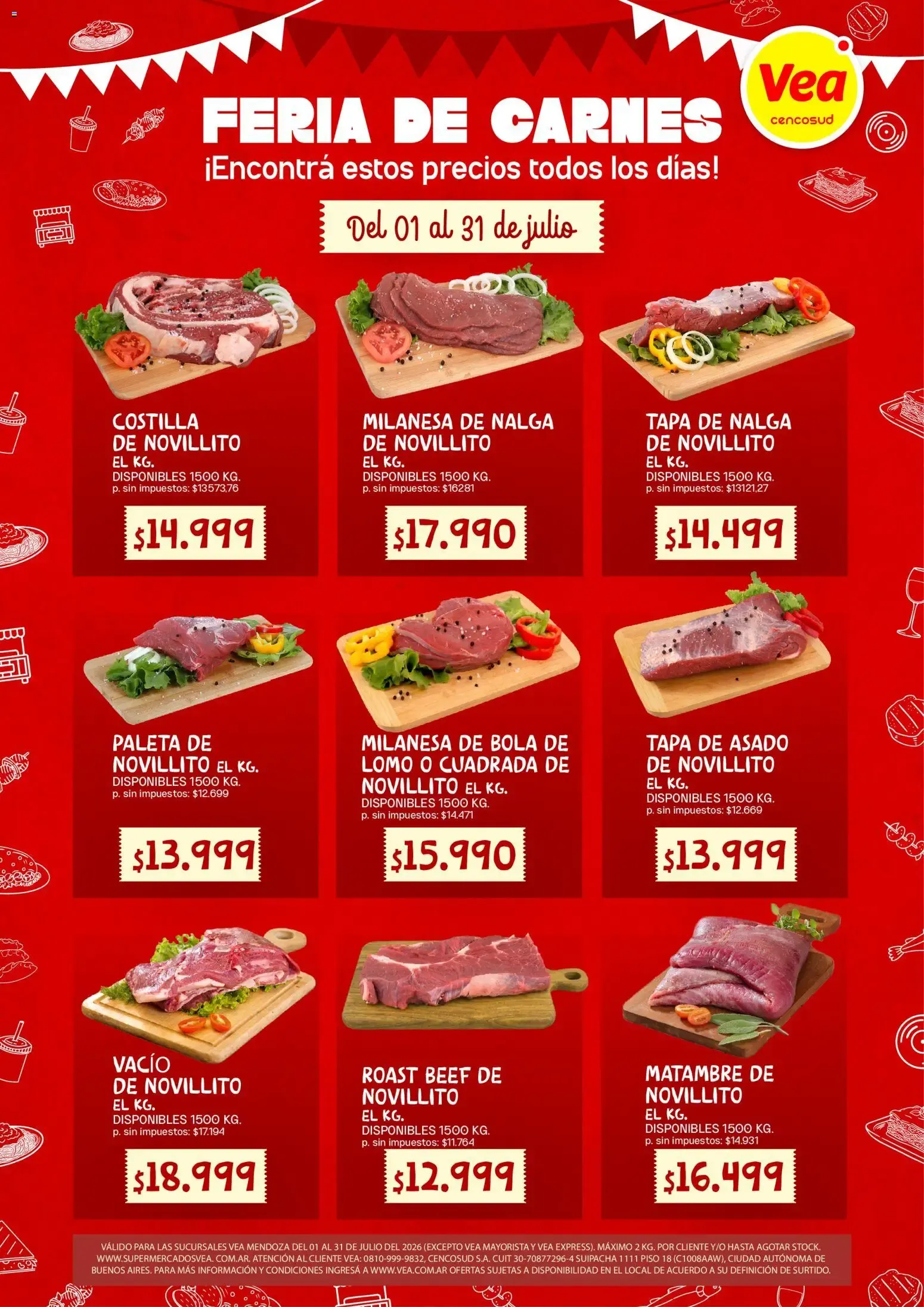 Ofertas de Vea - Feria de carnes Mendoza del 01/07/2026 - 31/07/2026 1 de julio al 31 de julio 2026 - Página 1 del catálogo