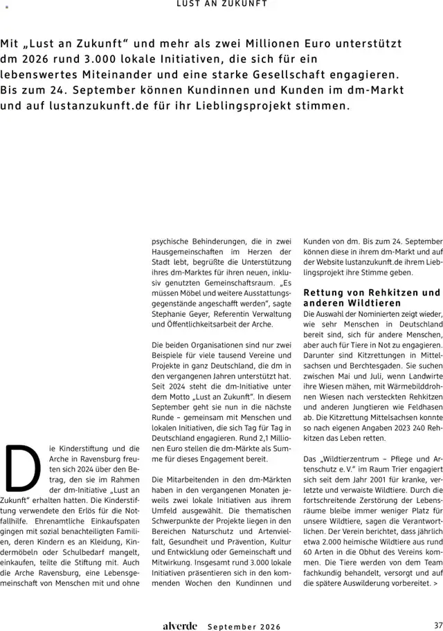 dm Magazin alverde von 1. September bis 30. September 2026 - Prospekt seite 37