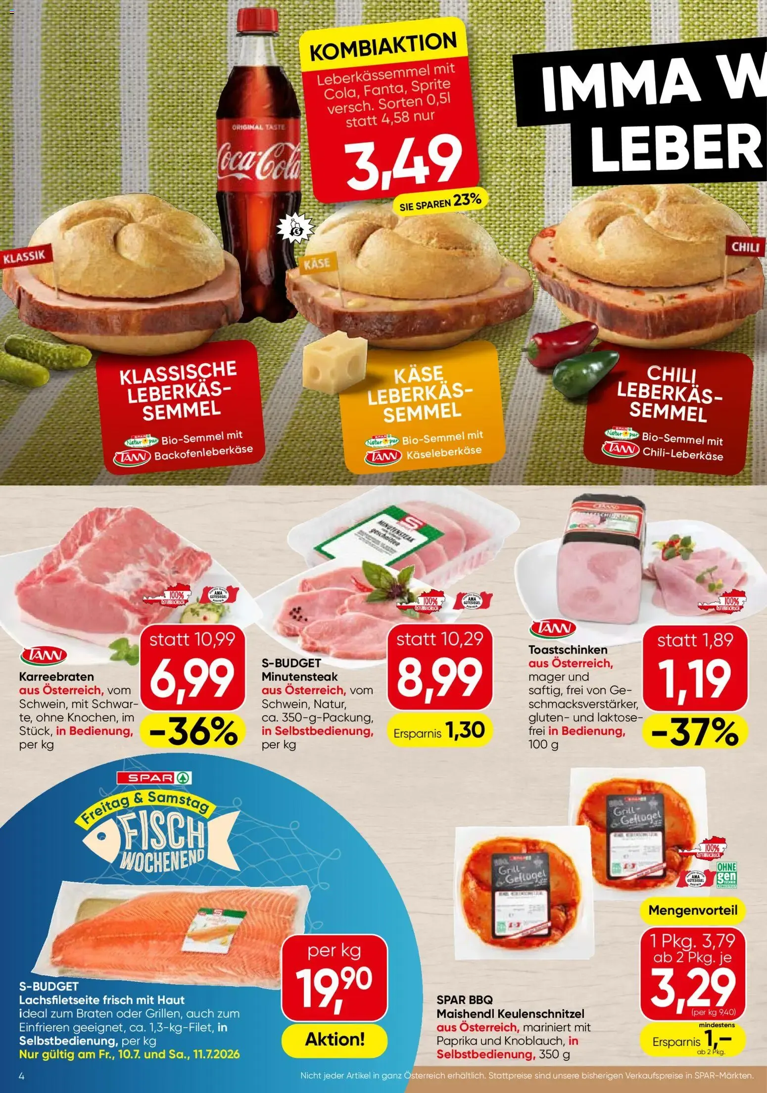 Spar Flugblatt - Niederösterreich (09.07.2026) - Angebote und Prospekt von 9. Juli bis 15. Juli 2026 - Flugblätt seite 4