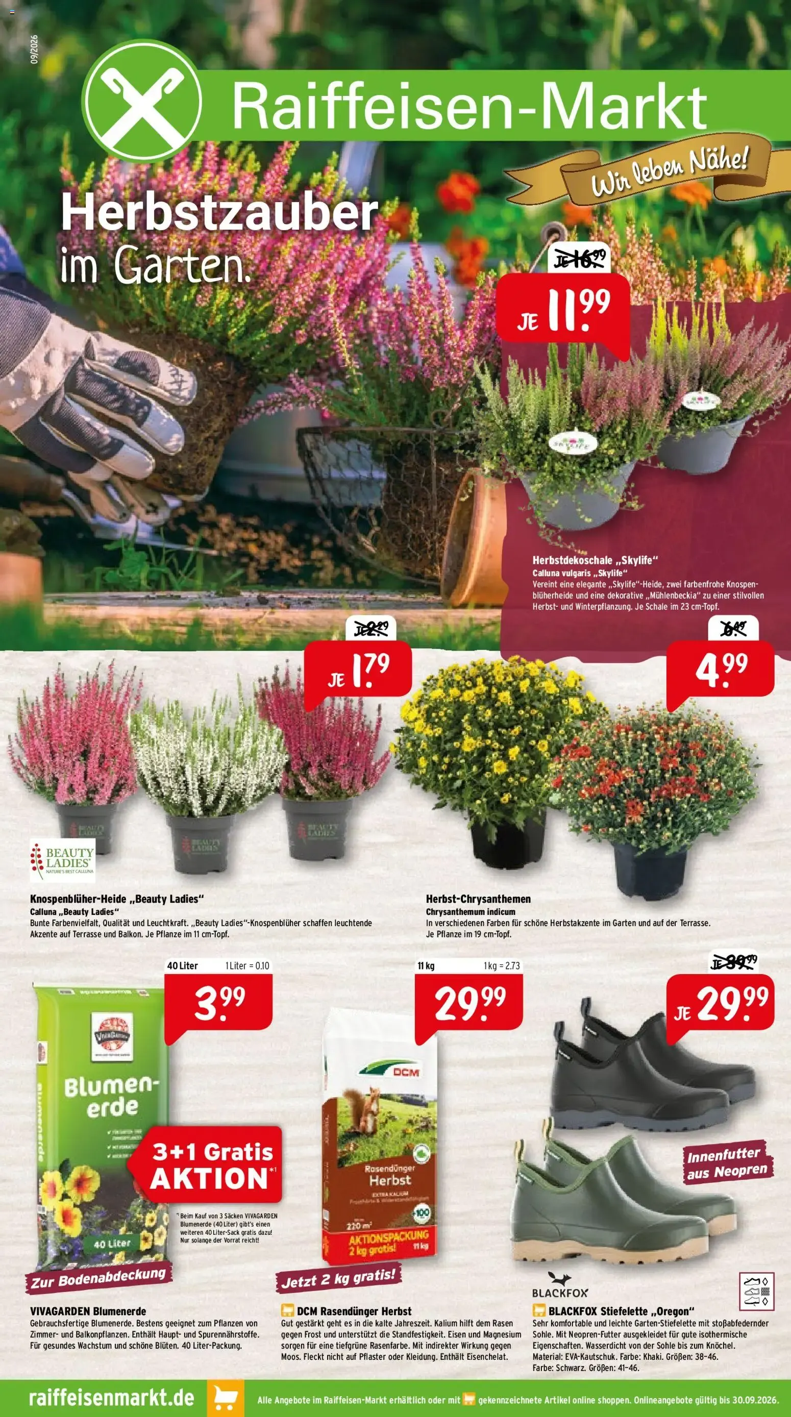 Raiffeisen-Markt: Herbstzauber im Garten von 1. September bis 30. September 2026 - Prospekt seite 1