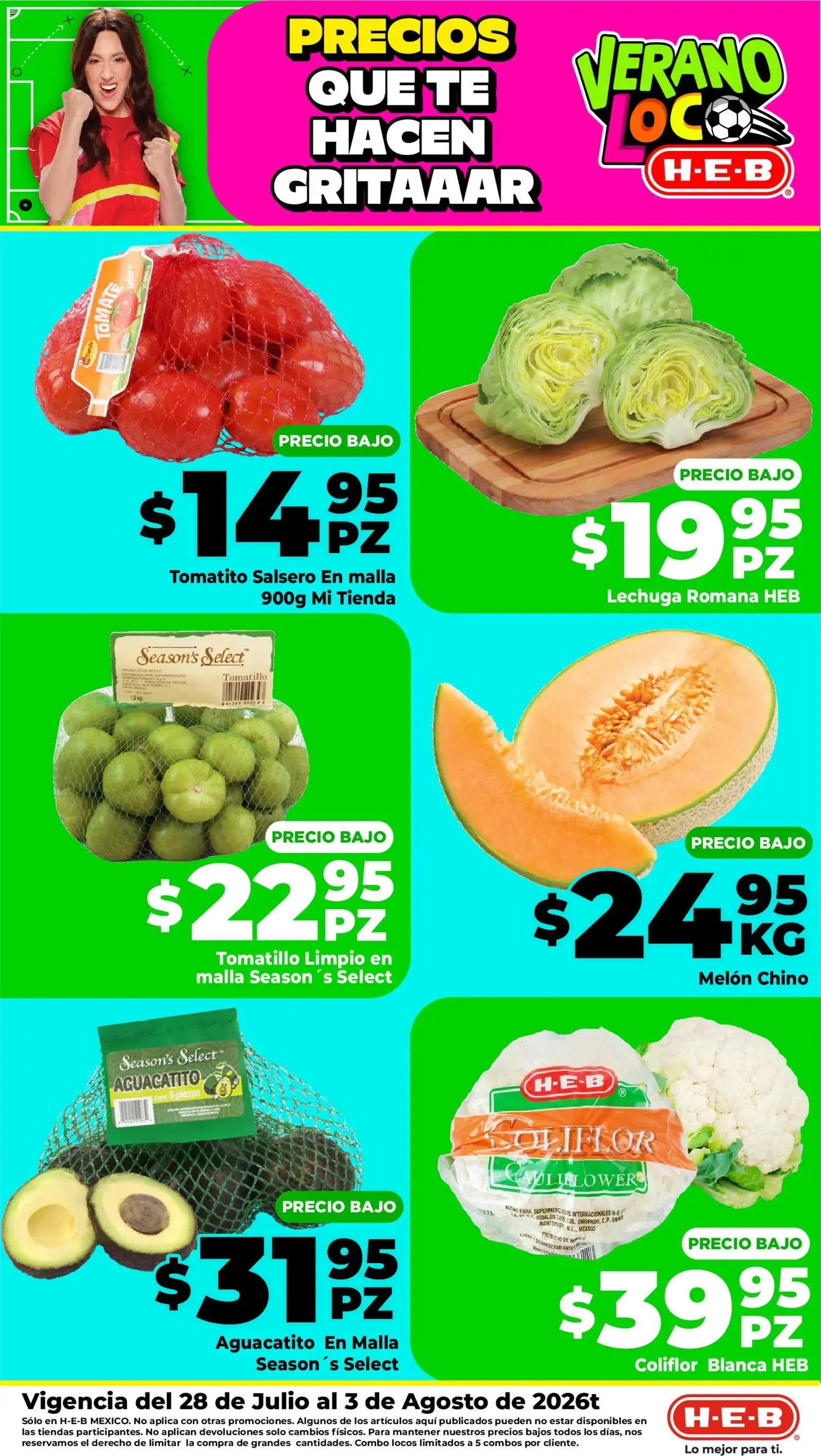 Catálogo de H-E-B folleto Fruta y venduras (28/07/2026 - 03/08/2026) - catálogo en línea 28 de julio al 30 de julio 2026 - Pagina 2