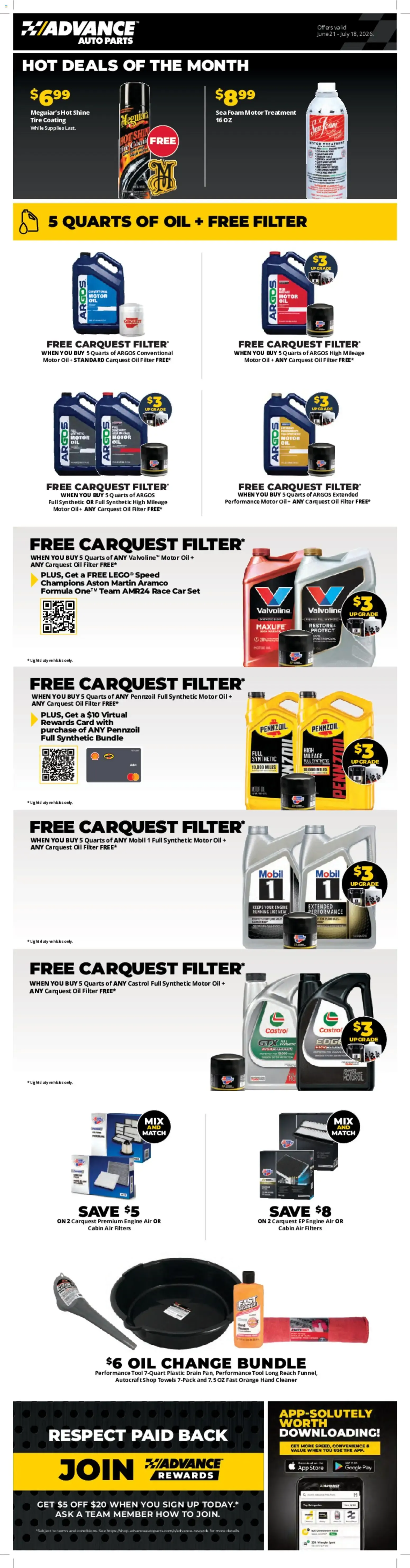 Advance Auto Parts - Hot Deals of the Month