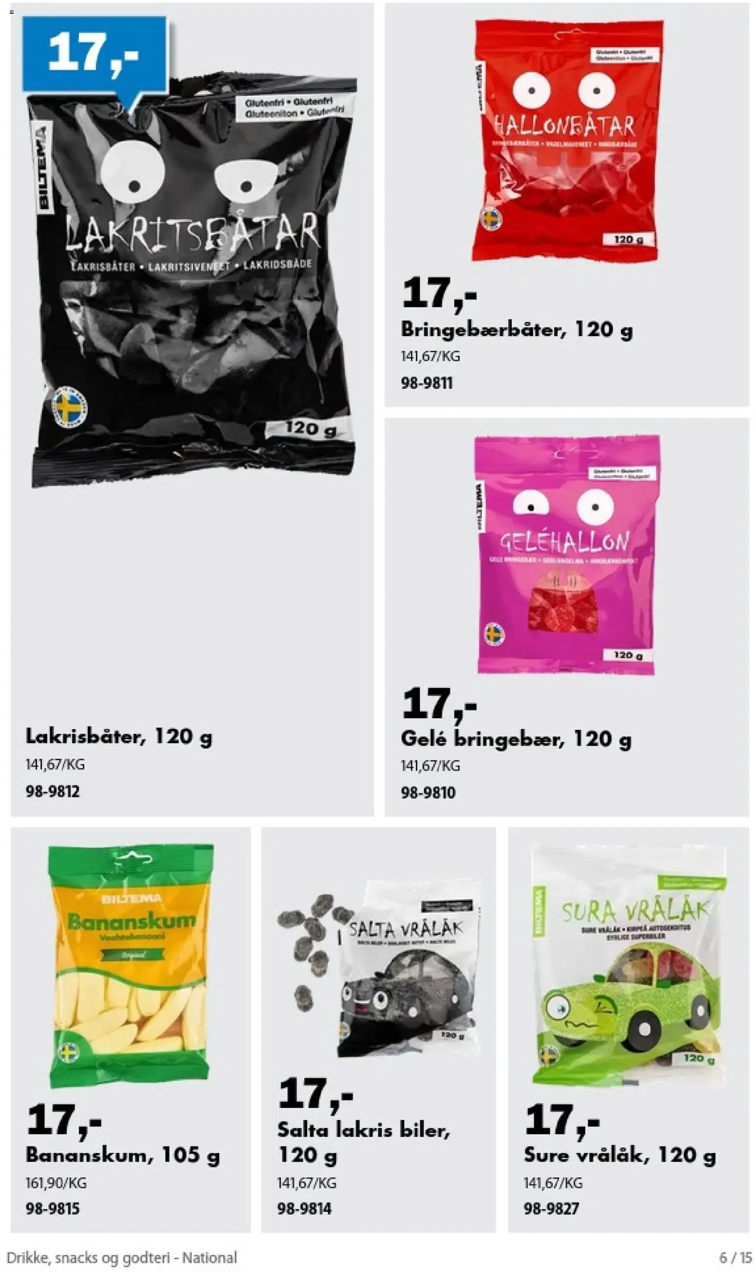 Biltema kundeavis Drikke, snacks og godteri - National (04/09/2026 - 31/12/2026) - Kundeavis og tilbud fra 4. september til 31. desember 2026 - kundeavisside 6
