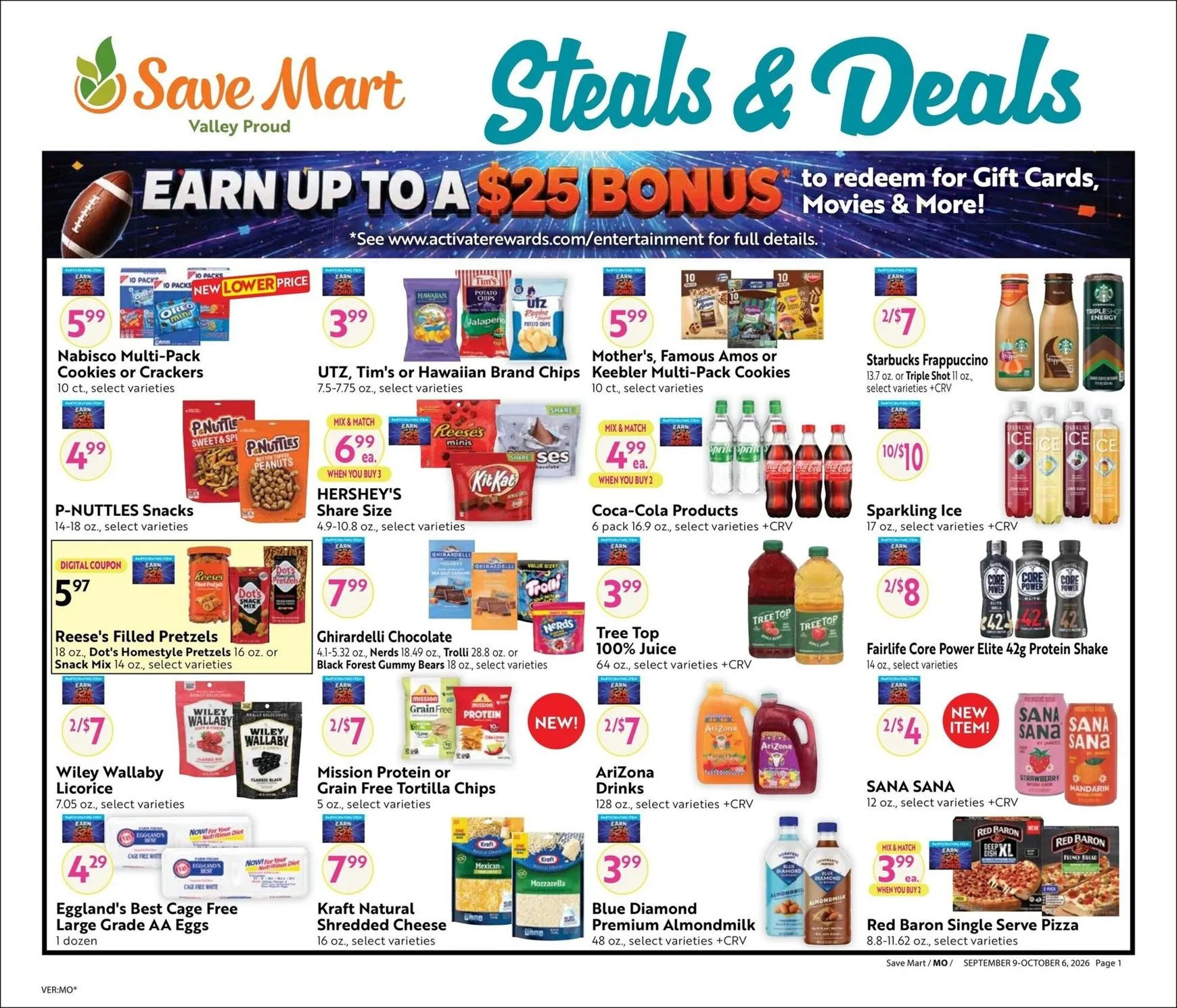 Weekly ad Current Save Mart - Steals & Deals leaflet valid from Wednesday 09/09/2026 to Tuesday 10/06/2026 from September 9 to October 6 2026 - Page 1