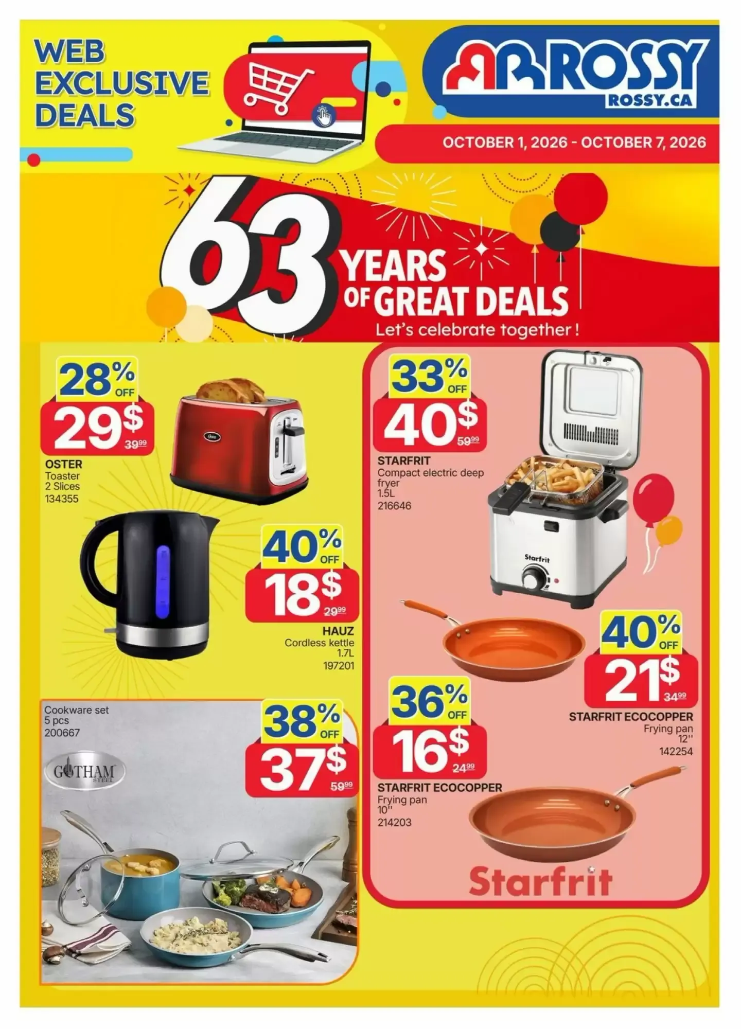 Rossy 63 Years of Great Deals from October 1 to October 7 2026 - flyer page 1