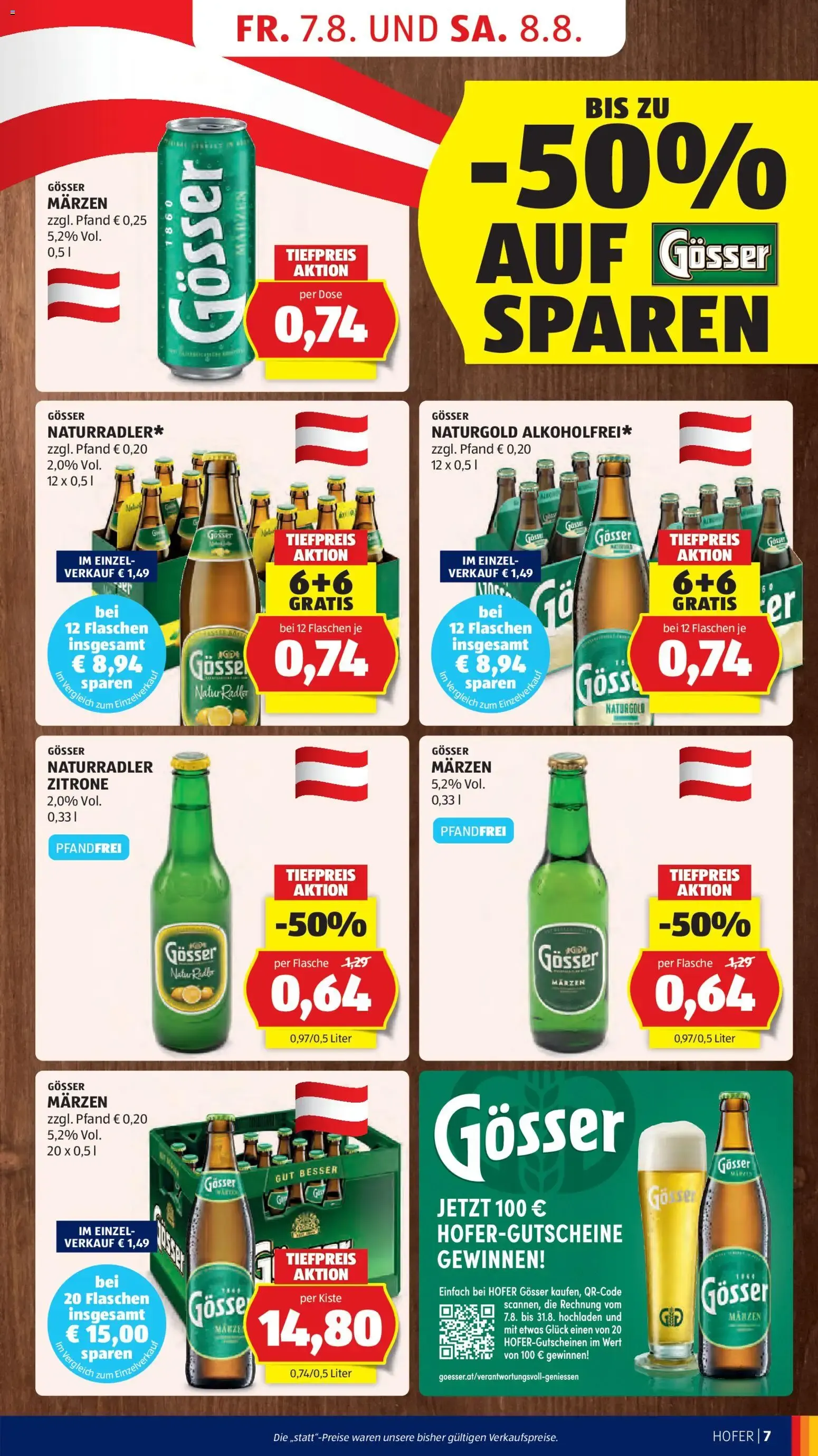 Hofer Flugblatt: Laufend Sparen en Sportartikeln y Bebidas von 7. August bis 13. August 2026 - Flugblätt seite 19
