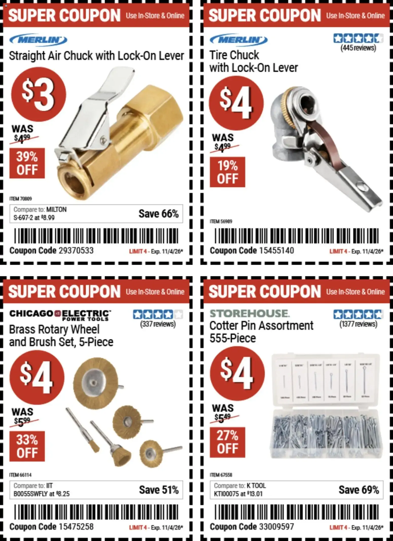 Weekly promotion Harbor Freight Dollar Days (10/22 - 11/04 2026) - Flyer spanning from October 22 to November 4 2026 - Page 6 for Catalogue 365