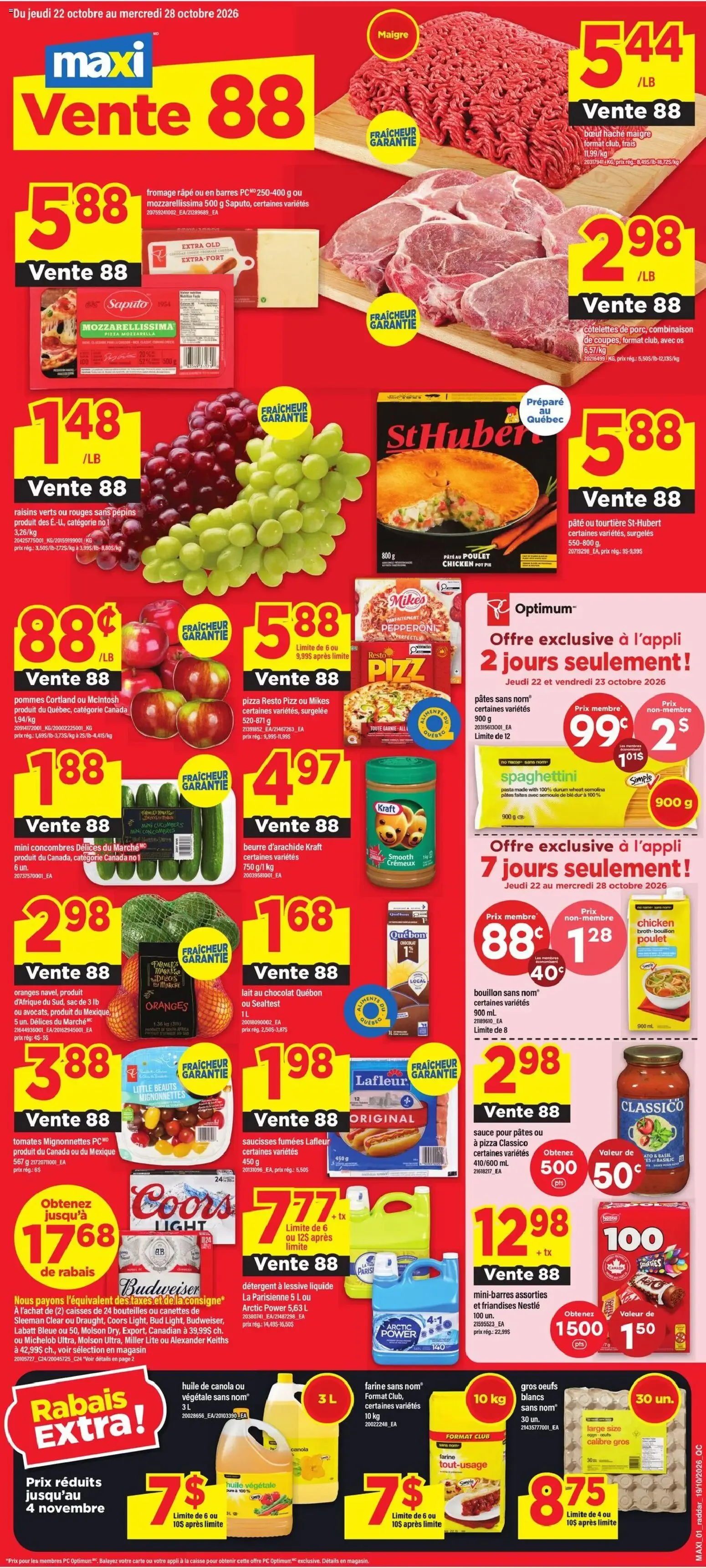 Maxi weekly flyer / circulaire from Oct 22, 2026 > weekly specials & deals